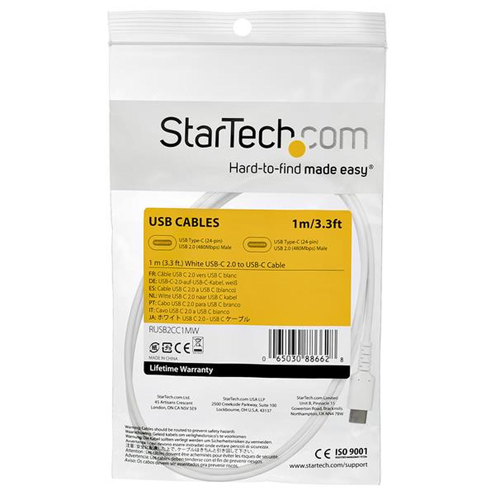 StarTech.com Câble USB-C vers USB-C de 2 m - Noir - USB - Garantie 3 ans  LDLC