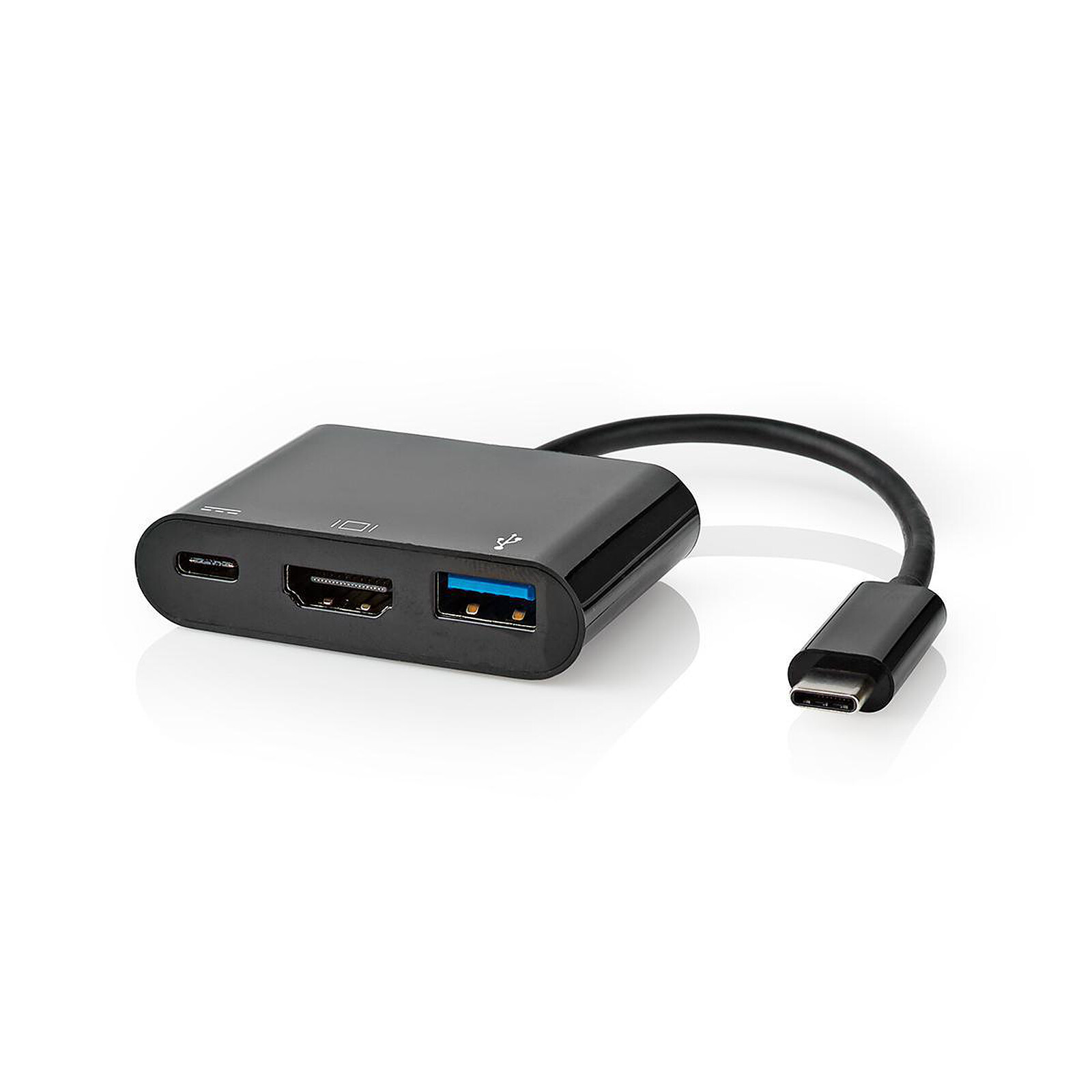 Cable adaptador Nedis USB-C macho / USB-A hembra + USB-C hembra +