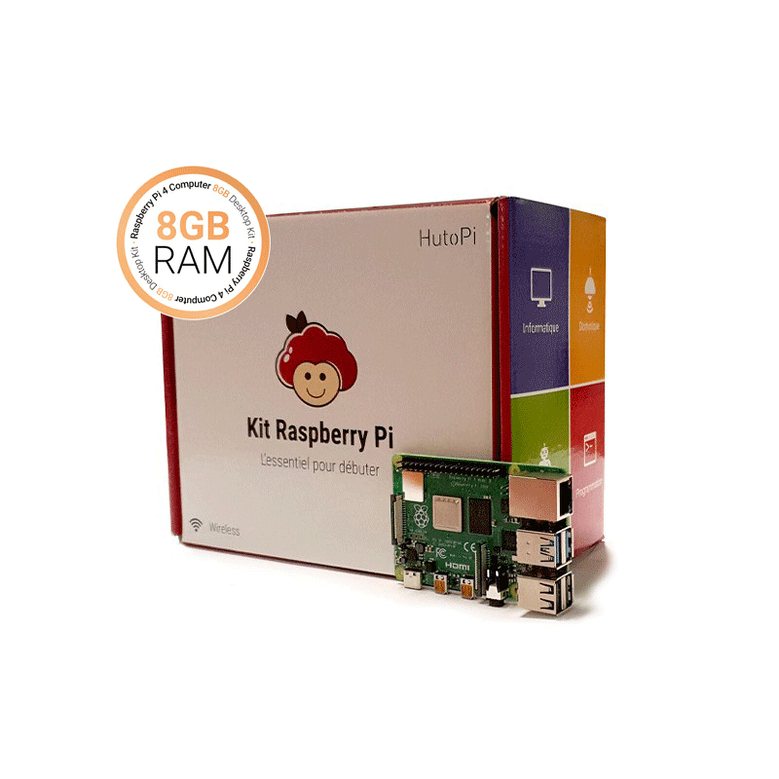 Hutopi Desktop Kit Raspberry Pi 4 8 Go - Kit Raspberry Pi