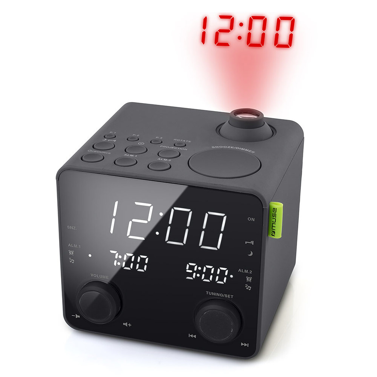 Radio-réveil Avec Projecteur Noir - M-178p - Réveil - Radio réveil BUT