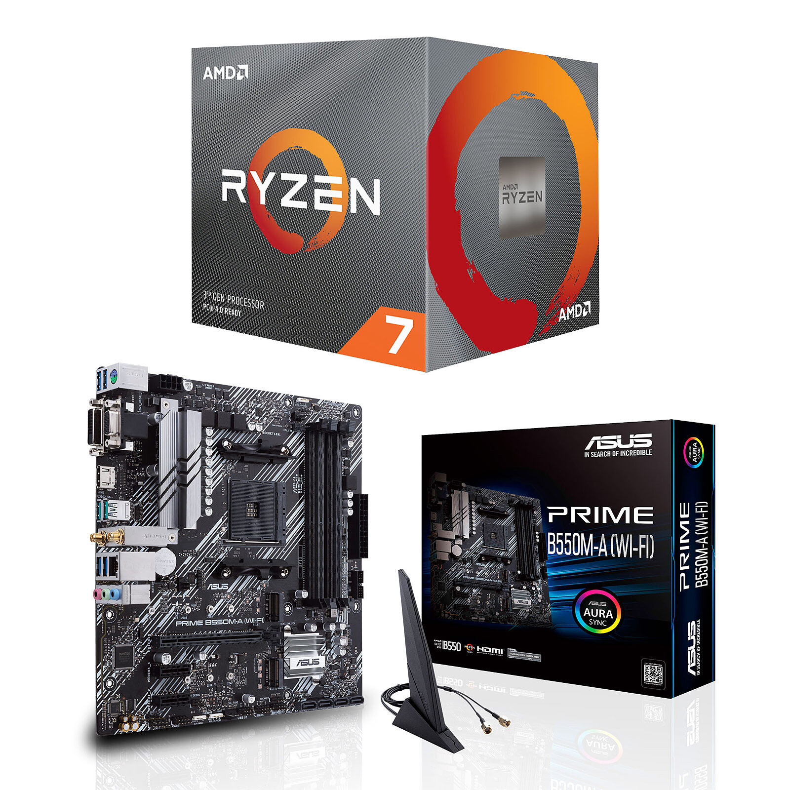 Kit Upgrade PC AMD Ryzen 7 3700X ASUS PRIME B550M A Wi Fi Kit