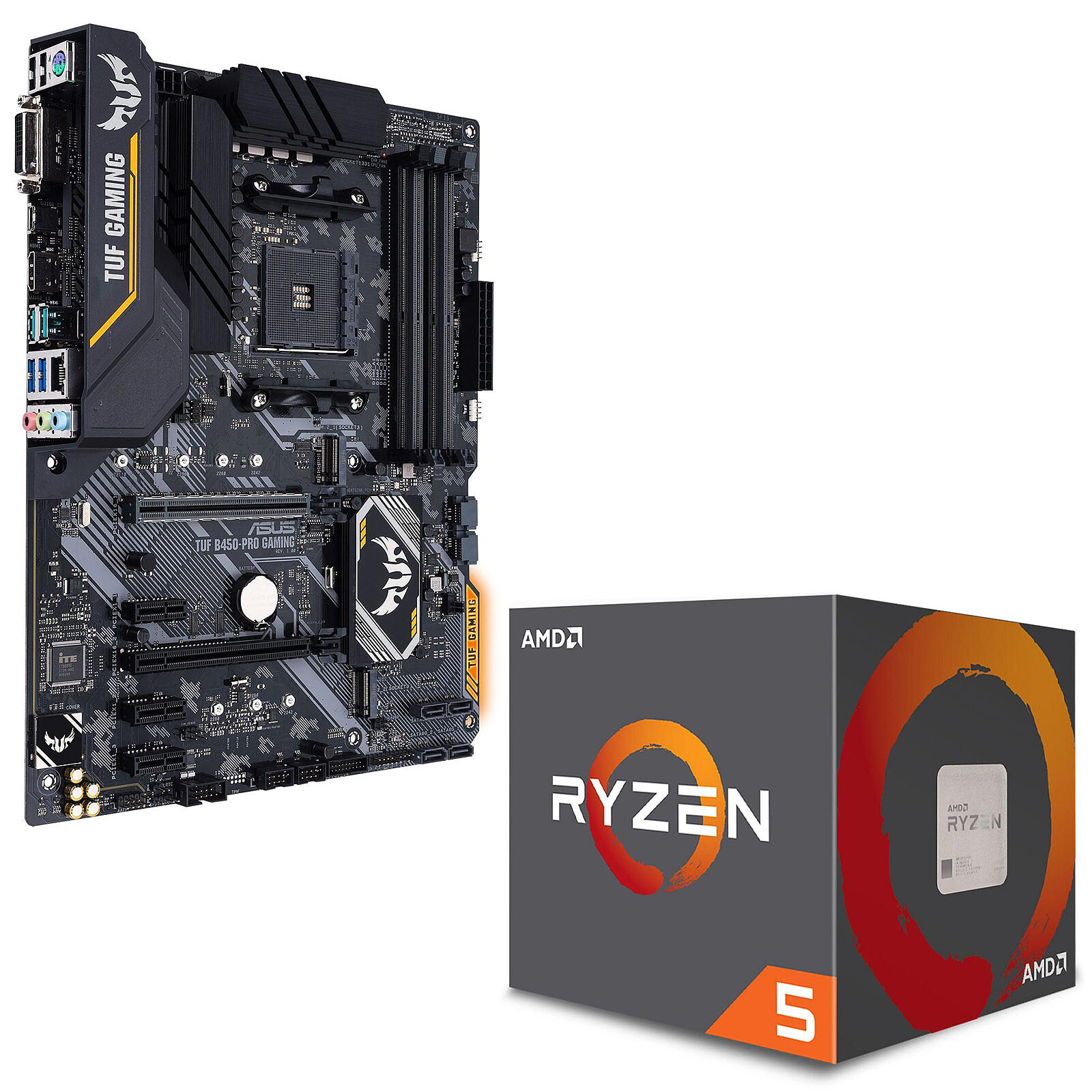 AMD Ryzen5 3600 と ASUS B450 マザーボード セット-