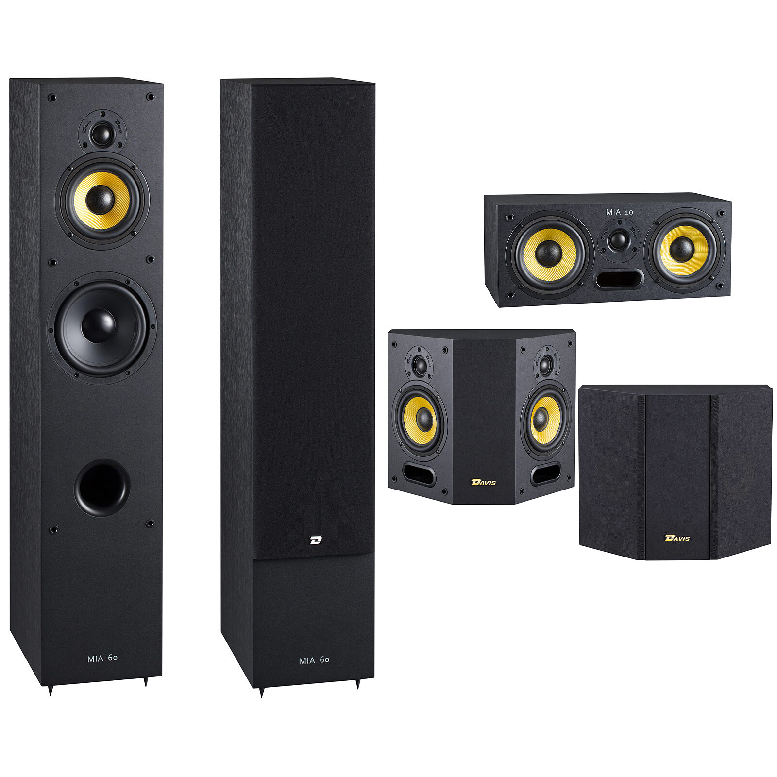 Davis Acoustics Pack Mia 60 5.0 Surround Black - Speakers - LDLC 3-year  warranty | Holy Moley