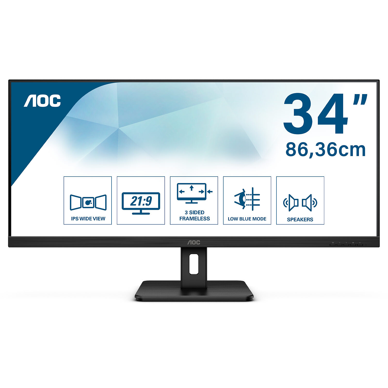 Aoc Q34E2A 34 Pulgadas Monitor LED IPS-Panel resolución de 2560 X 1080 Negro 