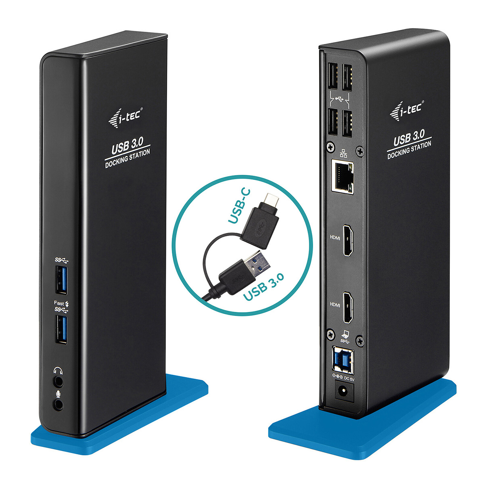 i-tec USB 3.0 Dual Docking Station USB Charging Port - Station d'accueil PC  portable - Garantie 3 ans LDLC