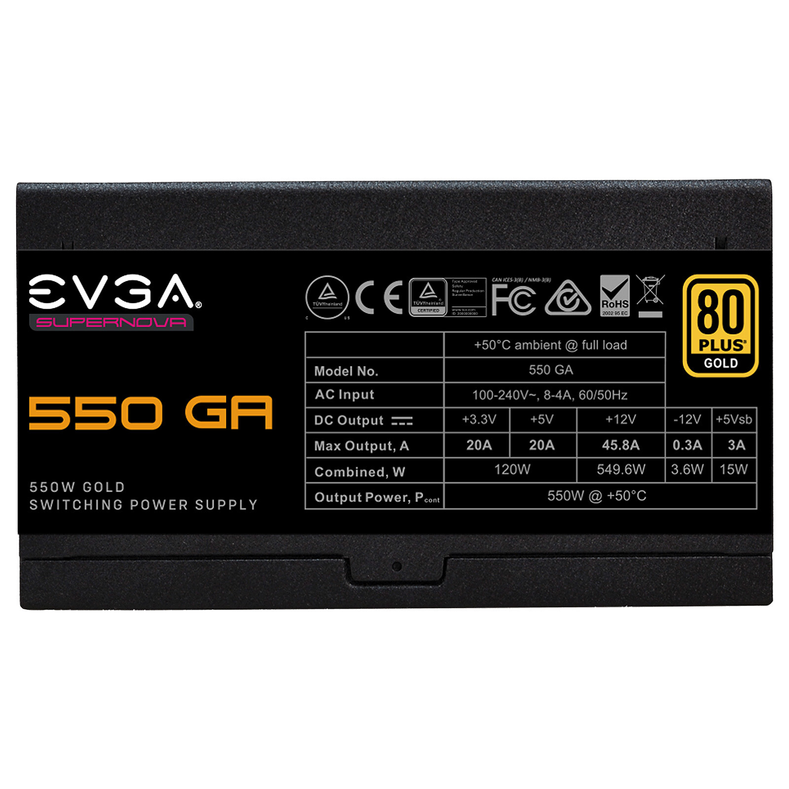 EVGA EVGA SuperNOVA 550 GA unité d'alimentation d'énergie 550 W 24-pin ATX ATX Noir 