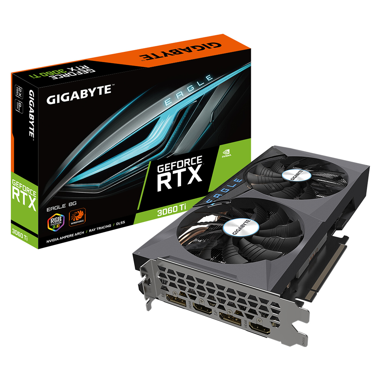 Gigabyte GeForce RTX 3060 Ti EAGLE 8G (rev. 2.0) (LHR) - Graphics