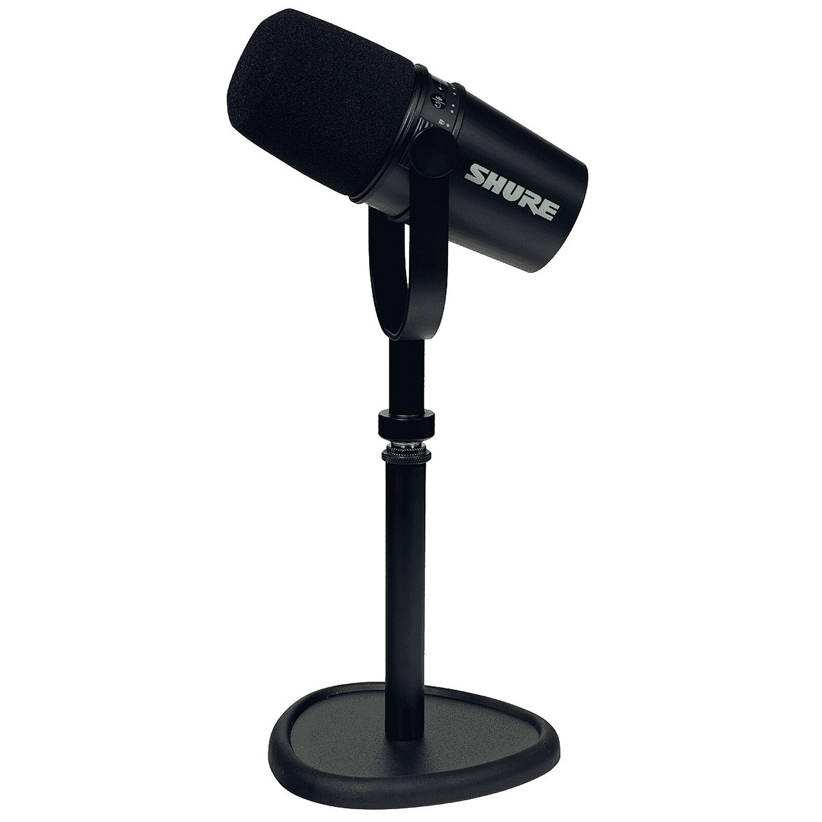 Convertir Adular el último Shure MV7 negro + soporte de mesa - Micrófono SHURE en LDLC | ¡Musericordia!