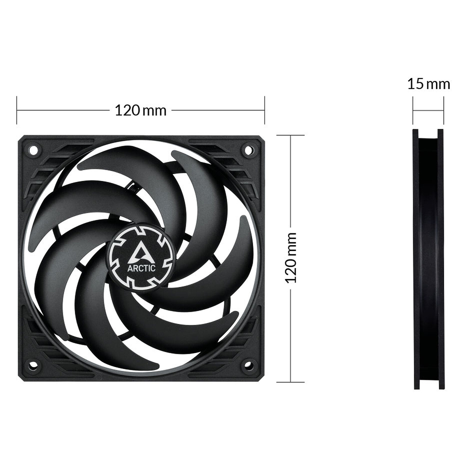 P12 PWM PST, 120 mm PWM Fan with Cable Splitter