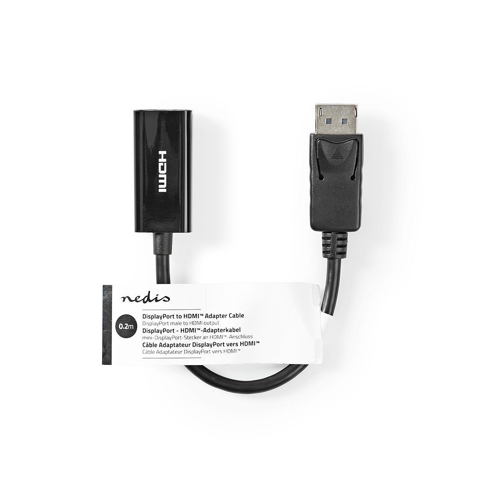 DisplayPort Mâle Noir DisplayPort Mâle Nedis CCGB37010BK20 Câble 1.2 DisplayPort 2,0 m 