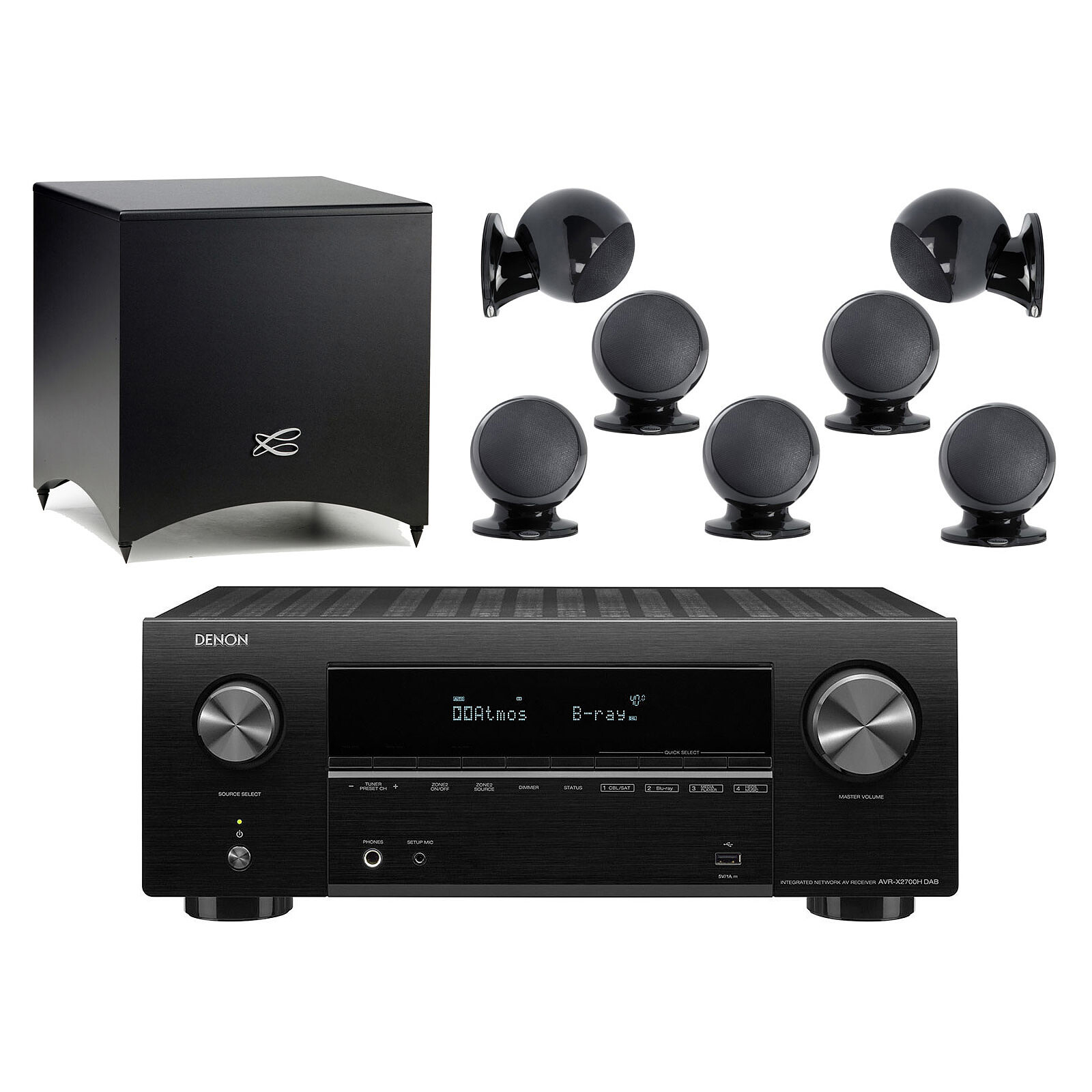 Denon AVR-X2700H DAB Black Cabasse Alcyone 2 Pack 7.1 Black Gloss - Home theater system Denon LDLC | Holy Moley