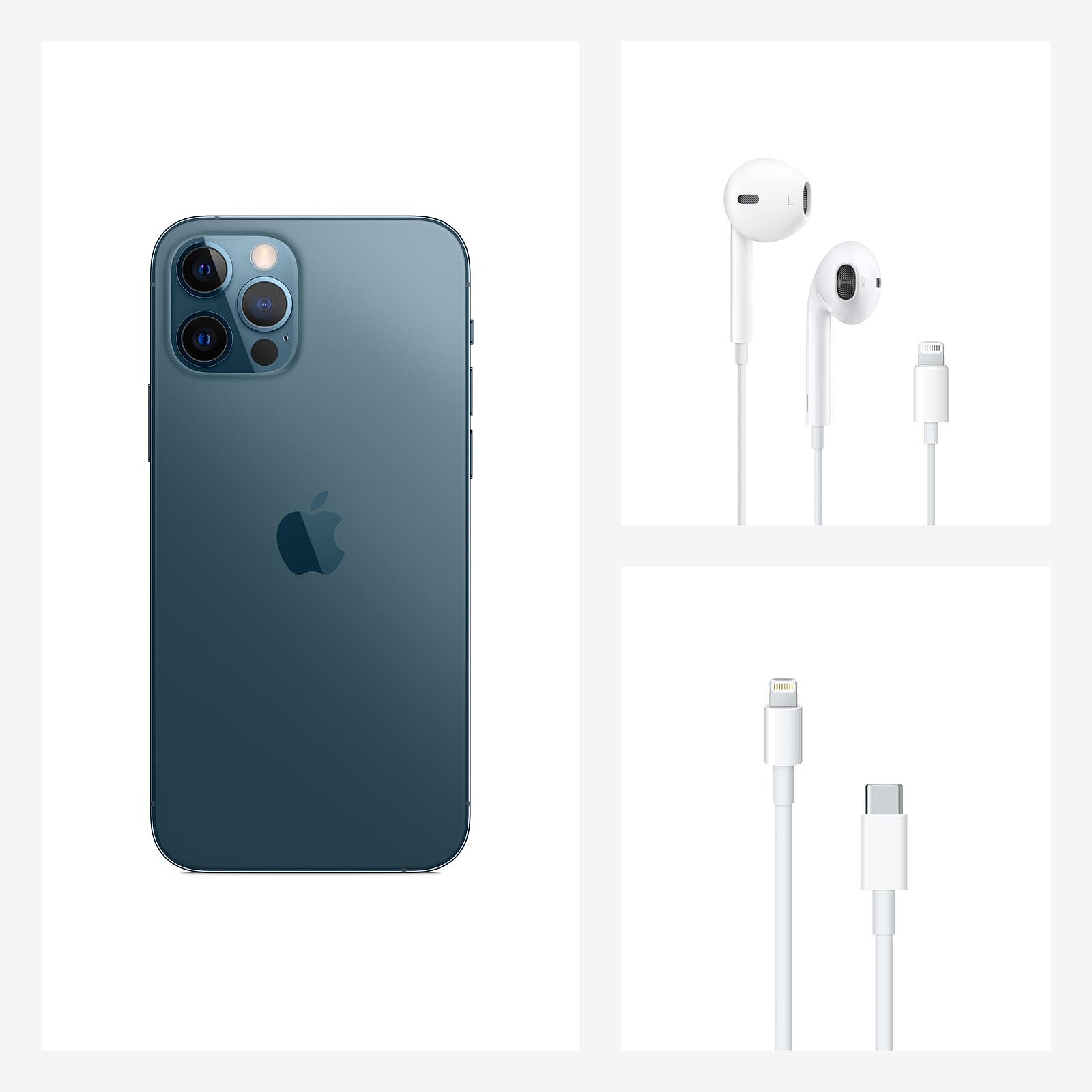 ② iPhone 12 Pro Max avec cable et chargeur Apple. — Téléphonie