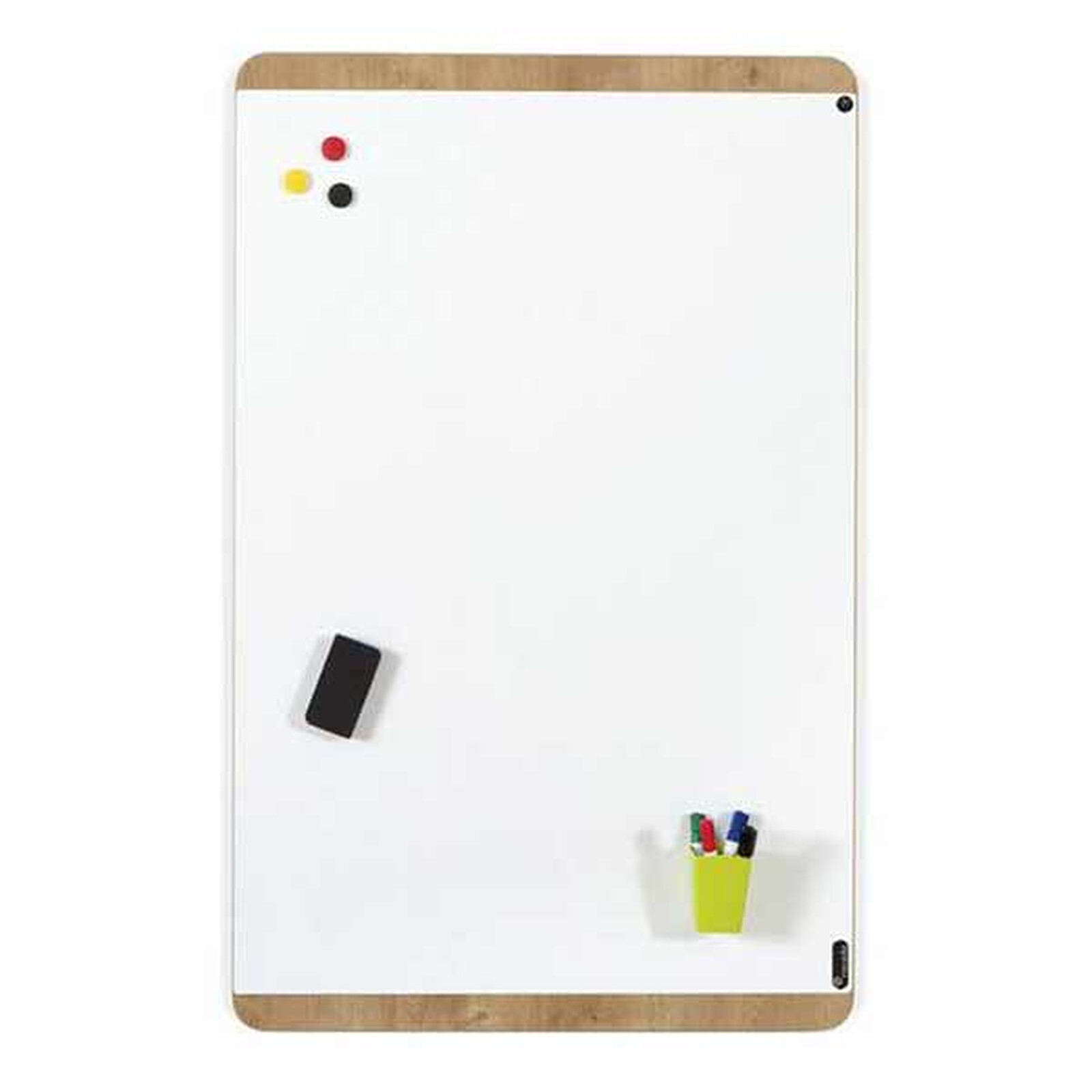 Tableau blanc magnétique et effaçable à sec avec support à crayon