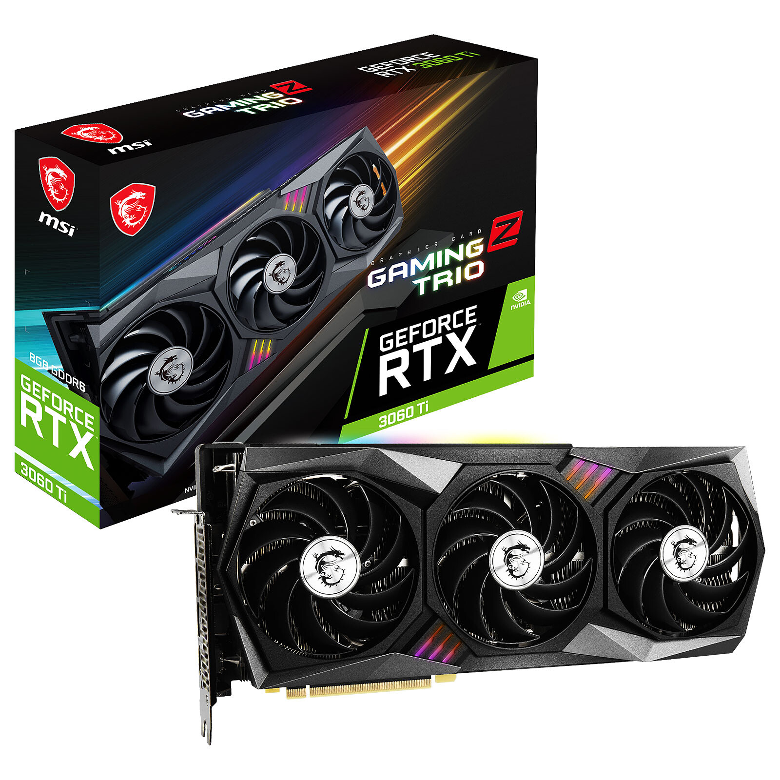 MSI GeForce RTX 3060 Ti GAMING Z TRIO 8G LHR - Graphics card MSI