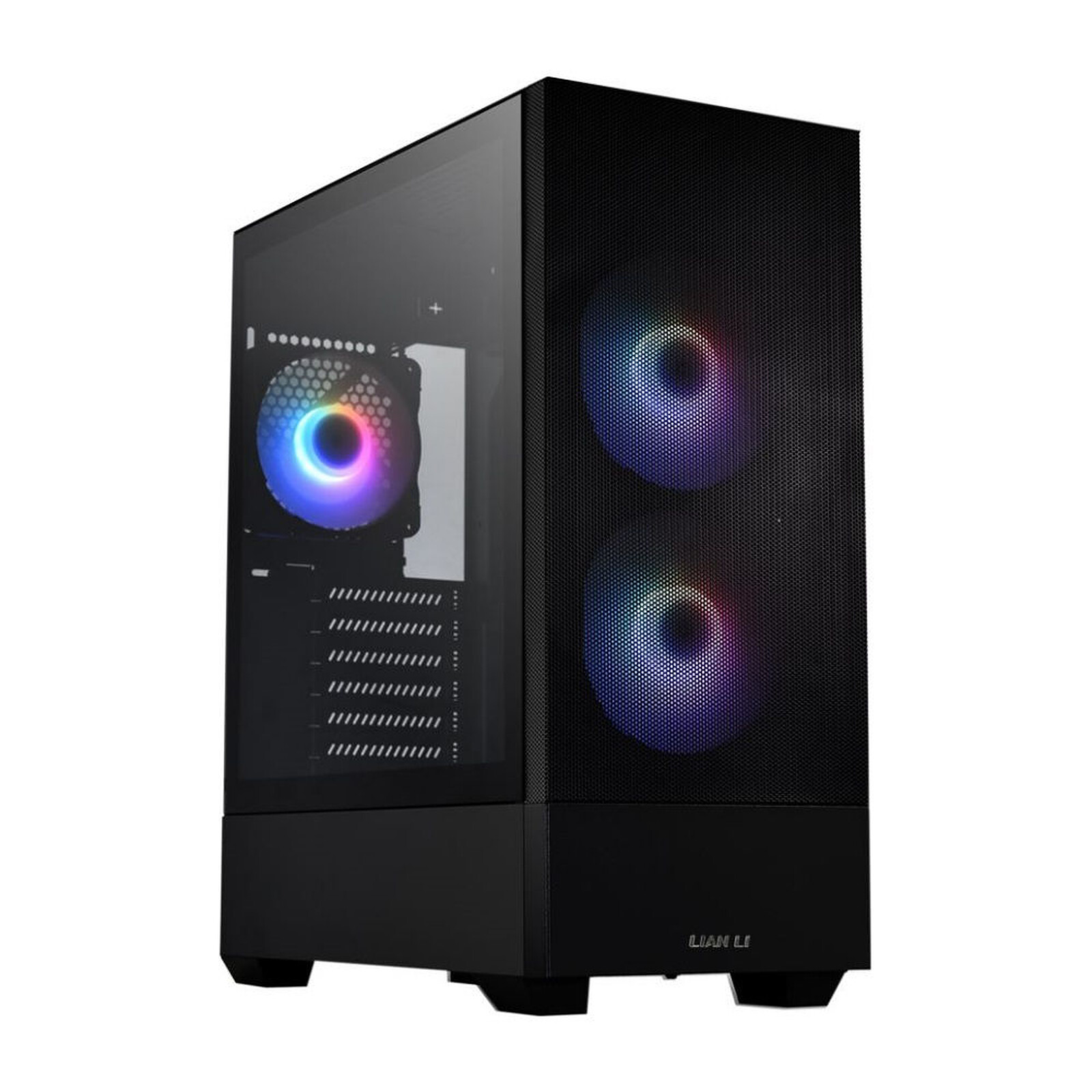 Boîtier PC Lian Li V100 Blanc – Tour Moyen ATX, Panneau Maille, Verre Trempé, Ventilateurs Inclus