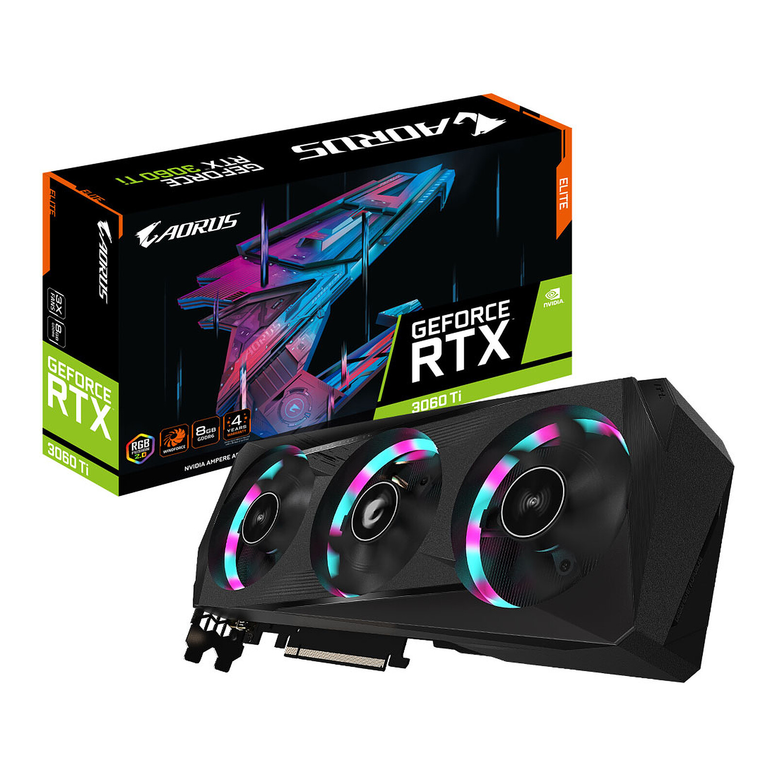Gigabyte GeForce RTX 3060 Ti ELITE OC 8G (rev. 2.0) (LHR