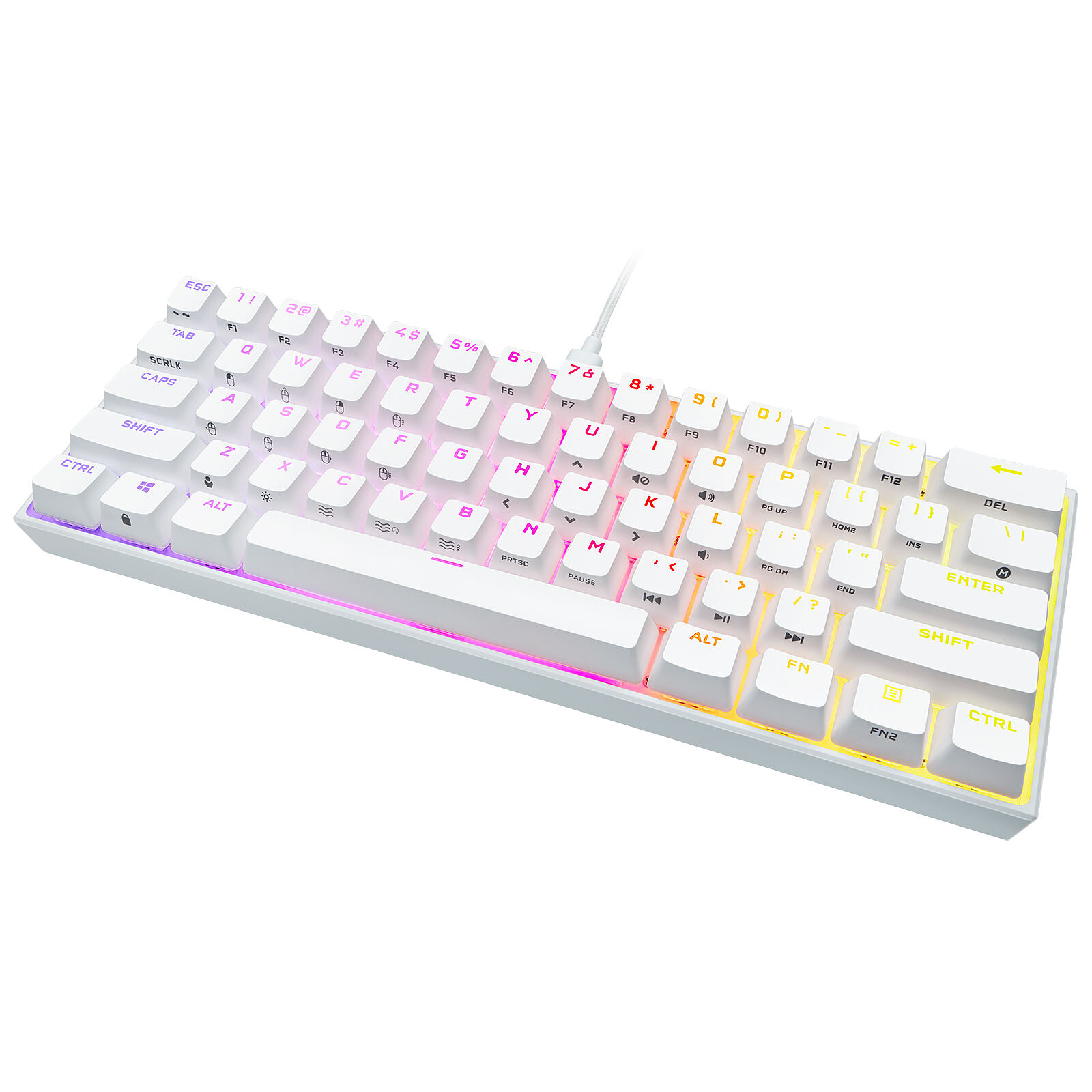 Clavier Gamer Mécanique (red Switch) Mars Gaming Mk60 Rgb (blanc)
