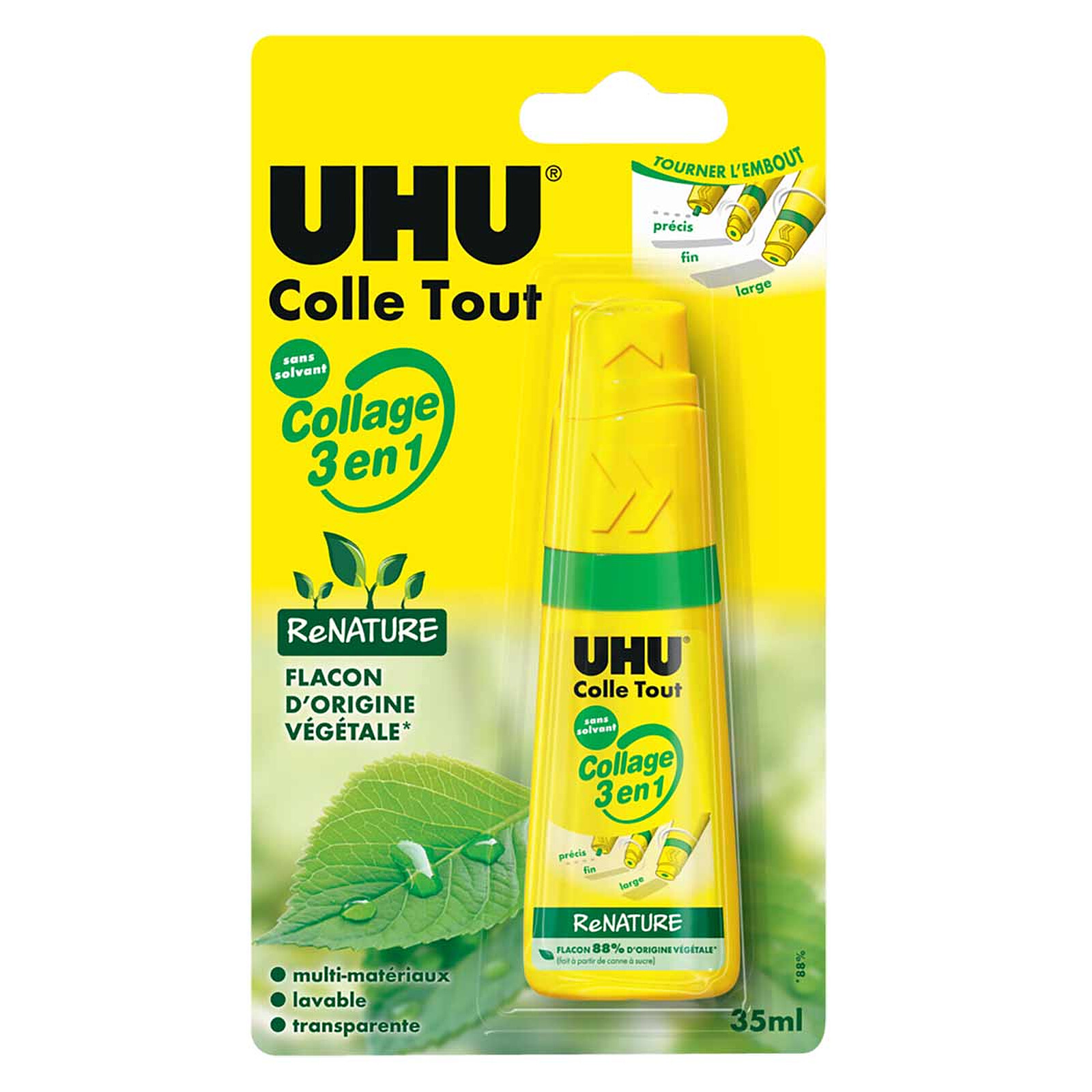 UHU Colle 3 en 1 ReNATURE 35 ml - - LDLC