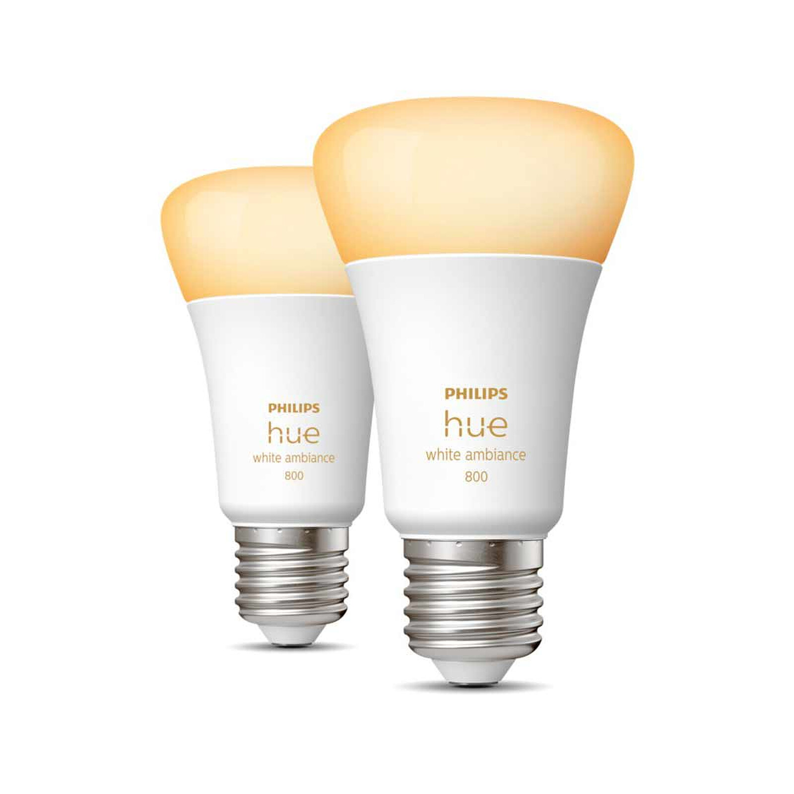 Ampoule LED intelligente Philips Hue E27 6,5W lumière blanche et colorée 2  pièces