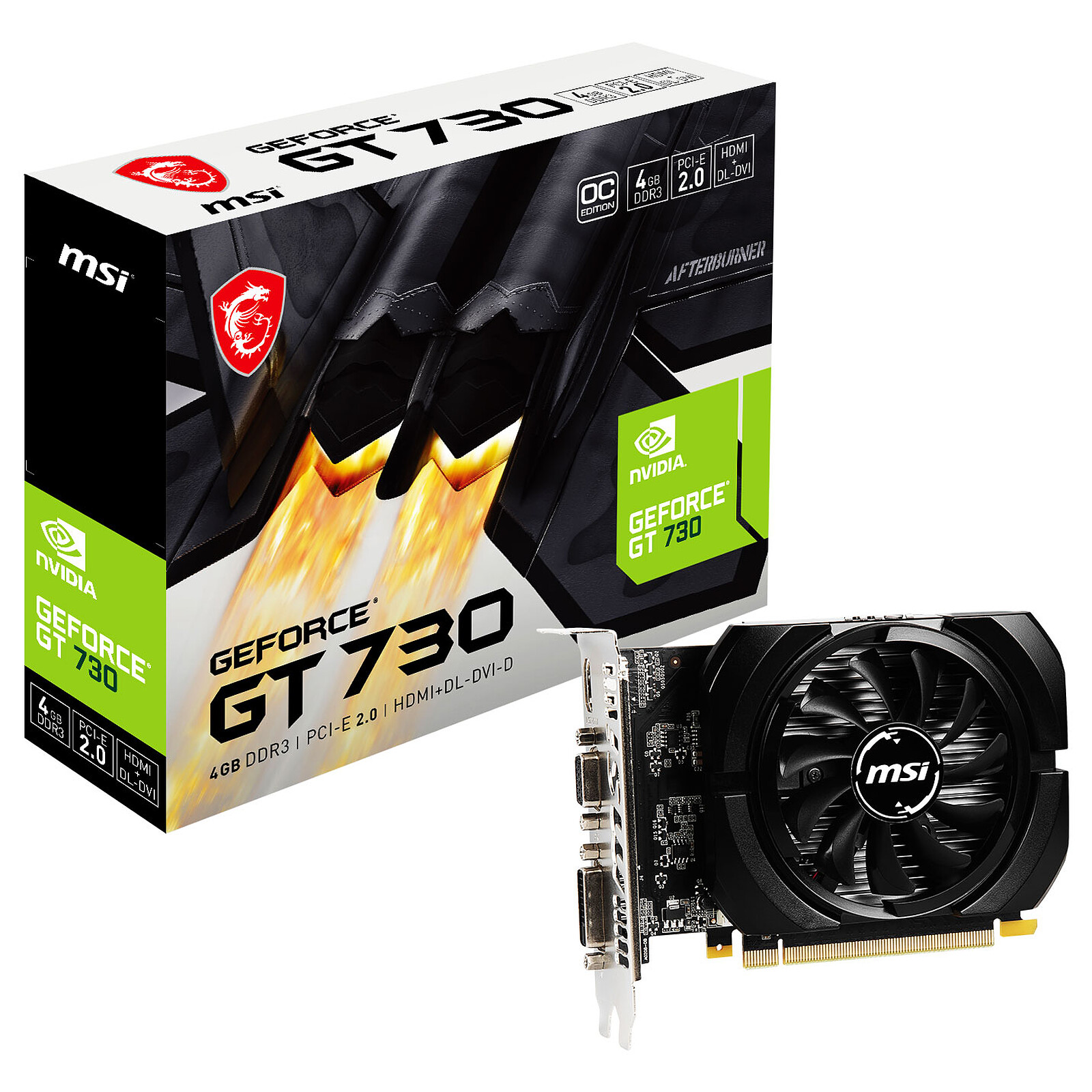 MSI GeForce GT 730 N730K-4GD3/OC - Graphics card - LDLC 3-year