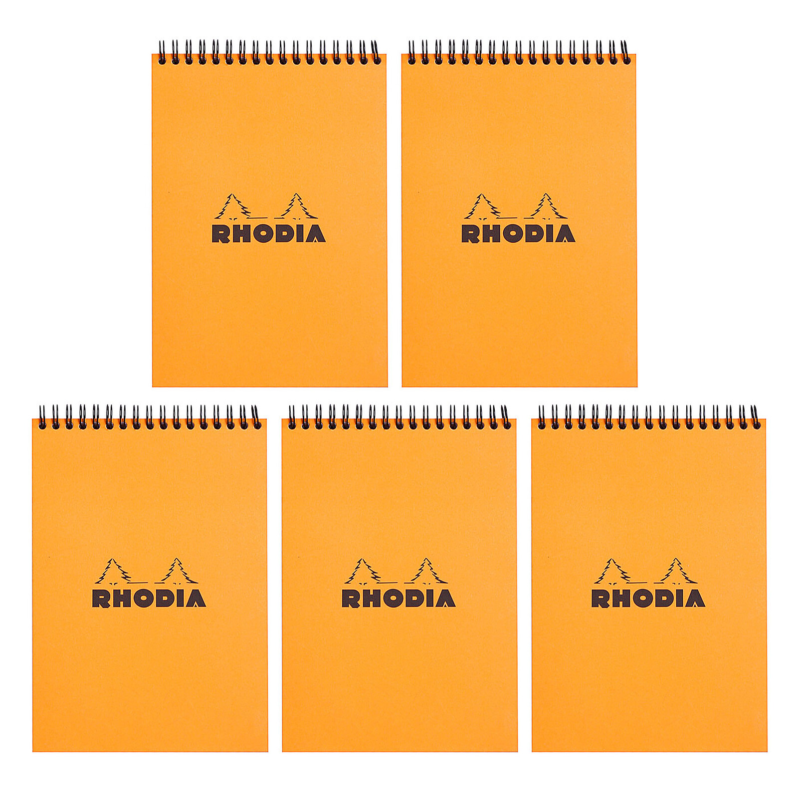 Rhodia Bloc N°19 Orange agrafé en-tête 21 x 31.8 cm ligné avec marge 160  pages