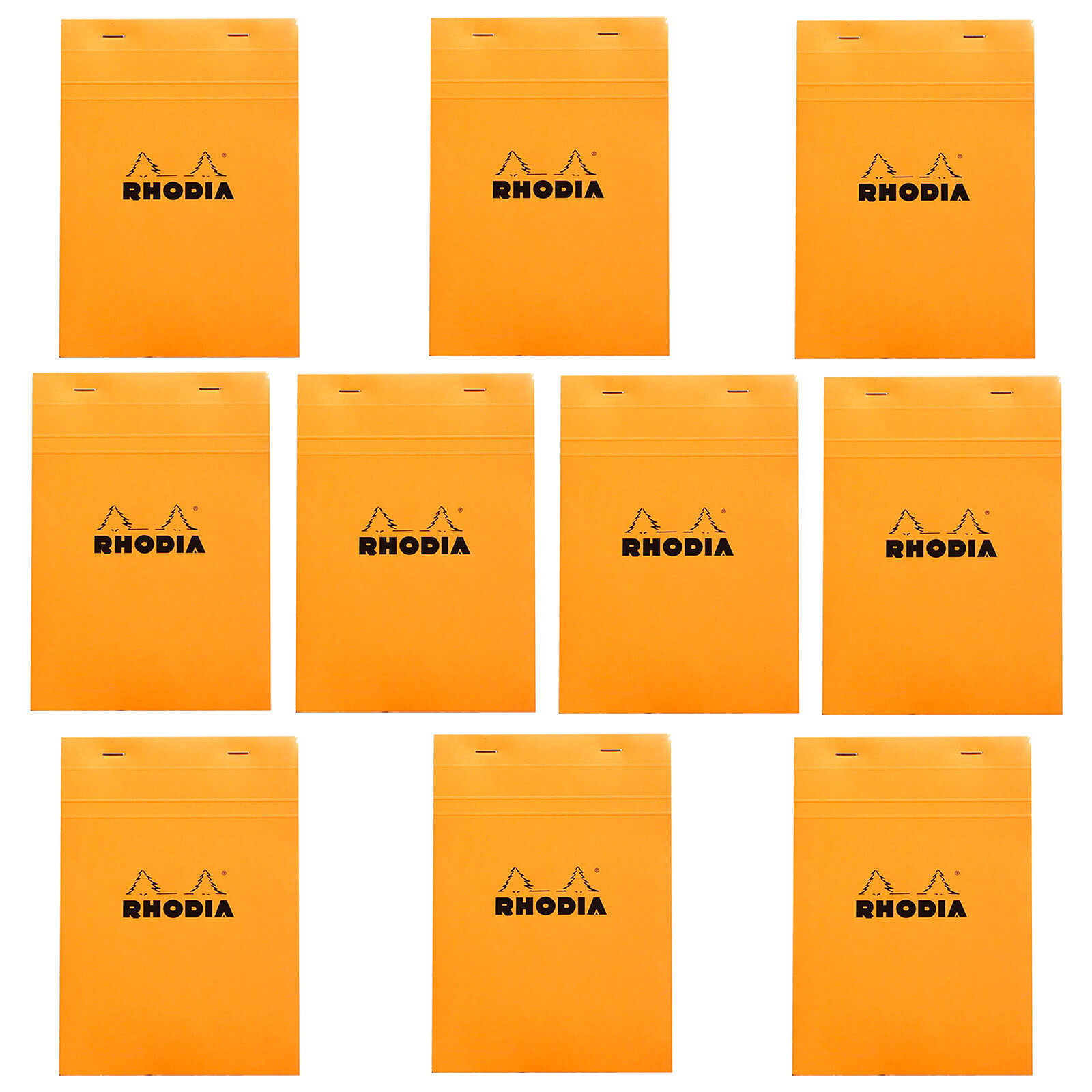 Rhodia Bloc N°16 Orange agrafé en-tête 14.8 x 21 cm quadrillé 5 x 5 160  pages (x10) - Bloc note - LDLC