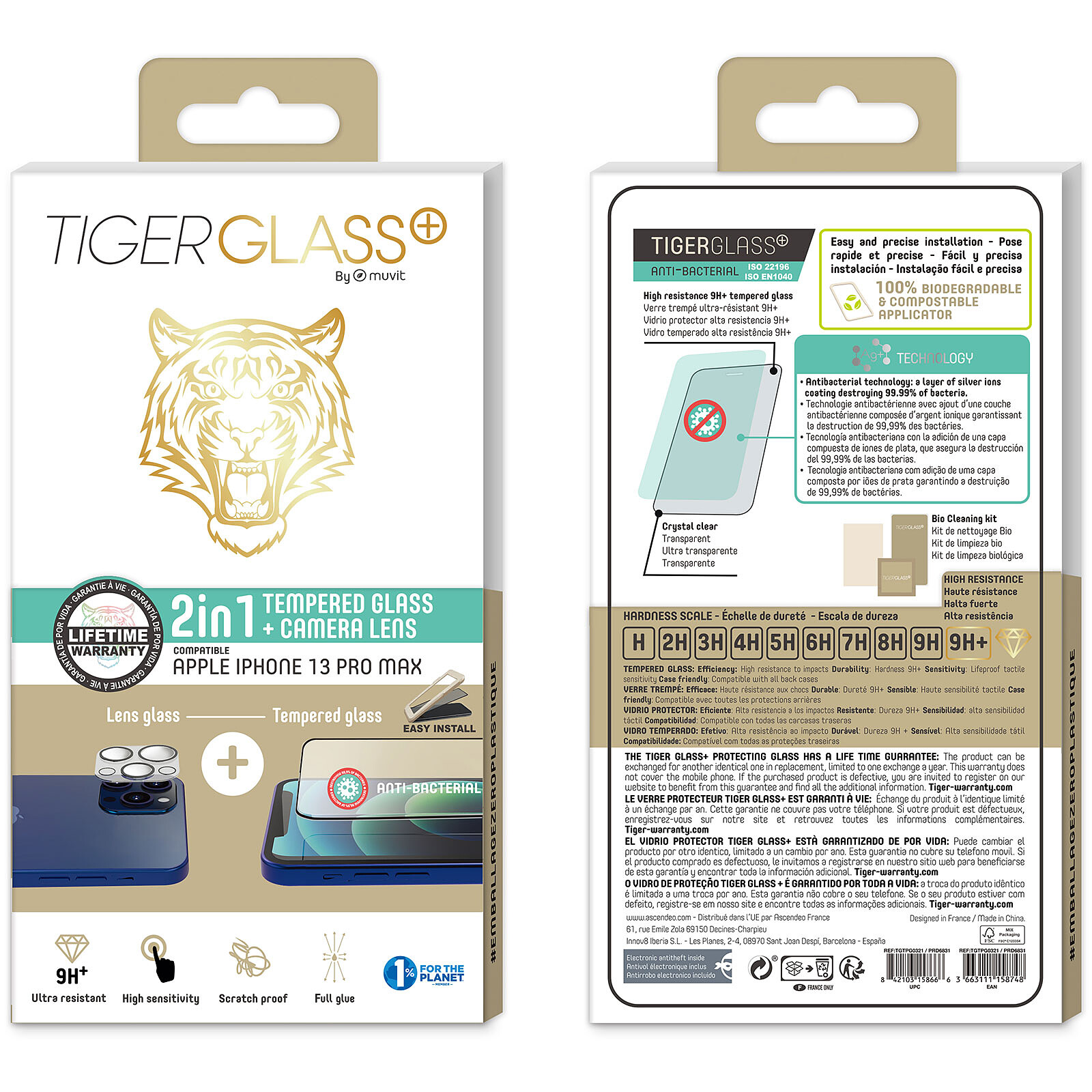 Pack Tiger Glass Plus Lente de Cámara iPhone 13 Pro Max - Cristal templado  móvil - LDLC