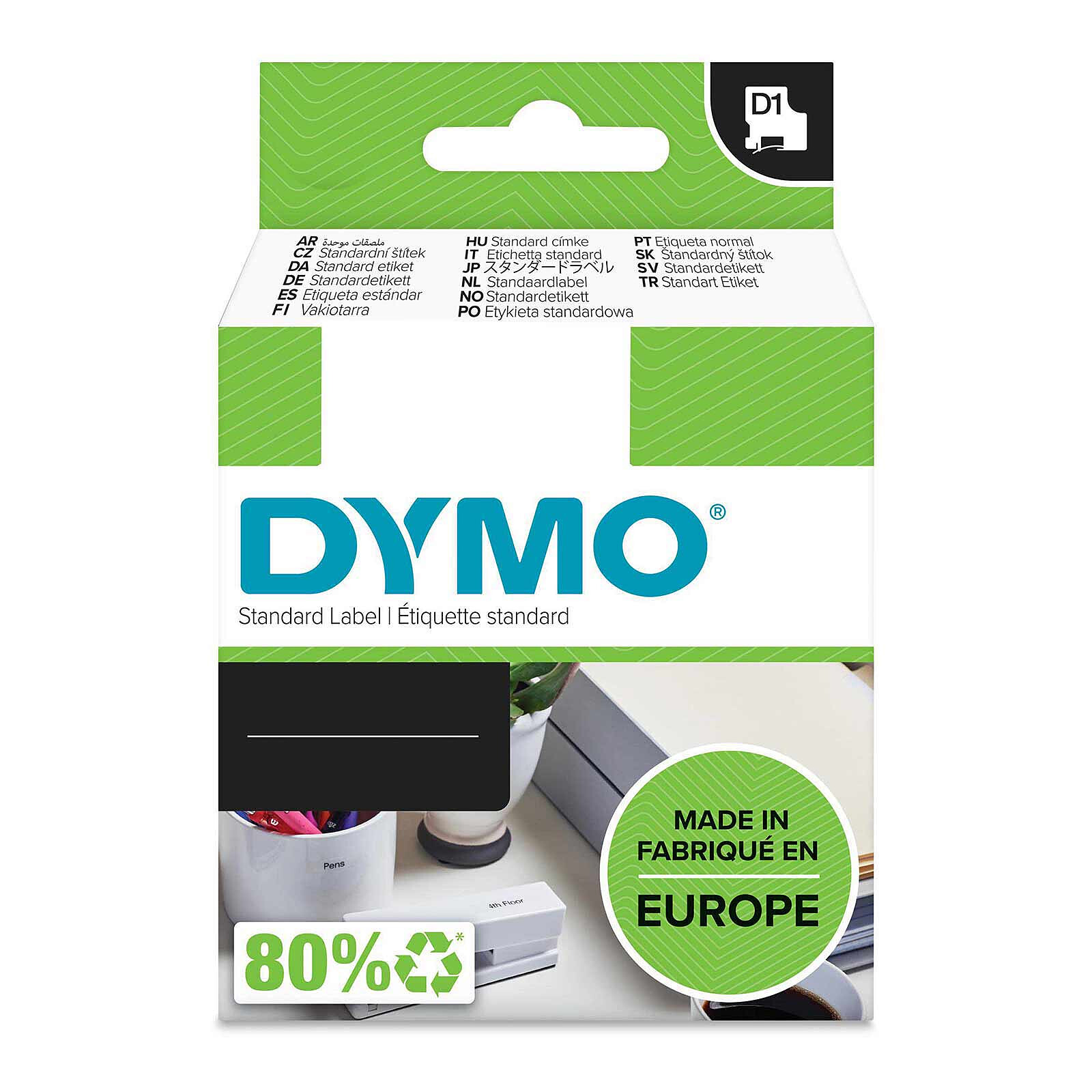 DYMO Ruban D1 Standard blanc sur noir 12 mm x 7 m - Ruban titreuse - LDLC