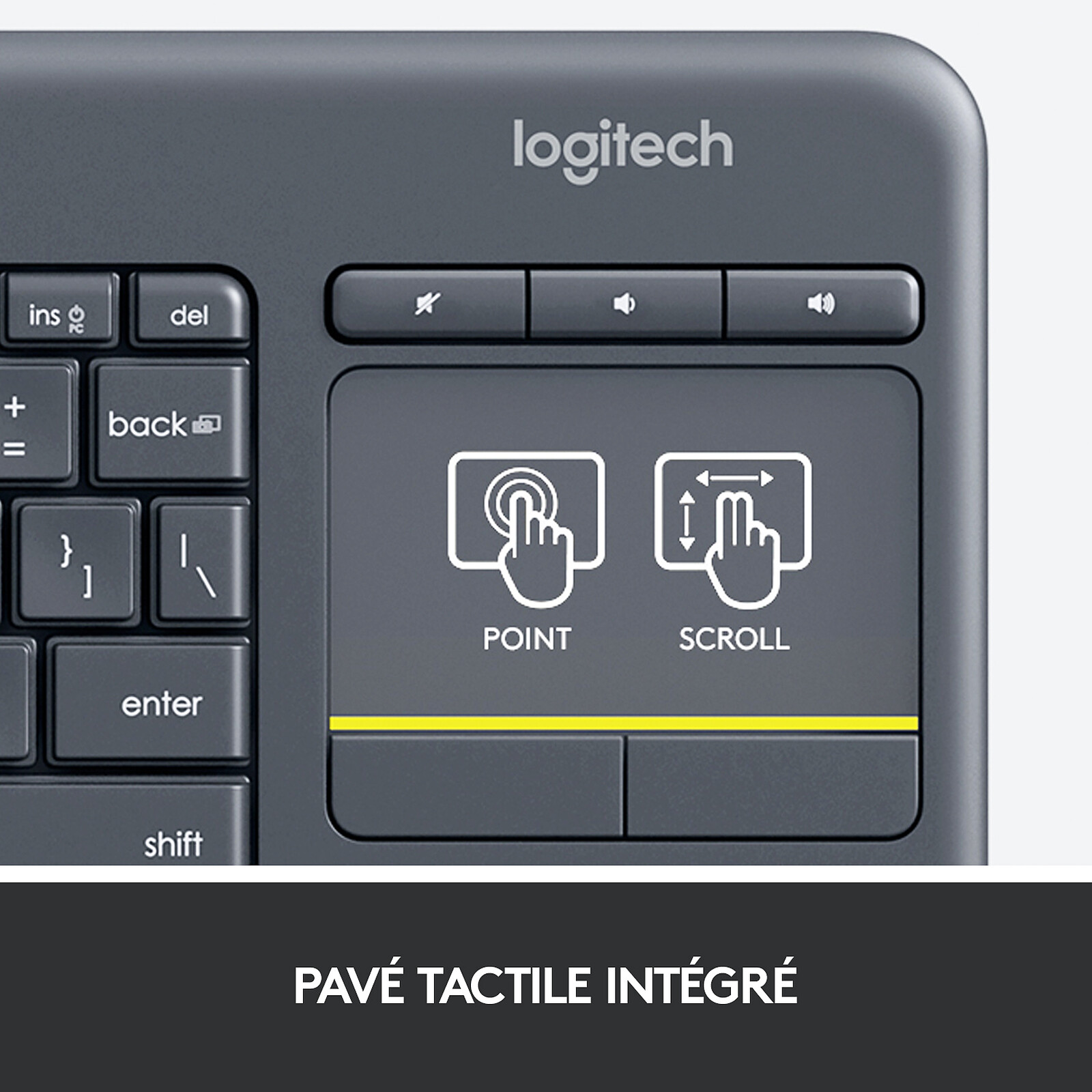 Wireless Touch Plus (Black) - Keyboard Logitech on LDLC