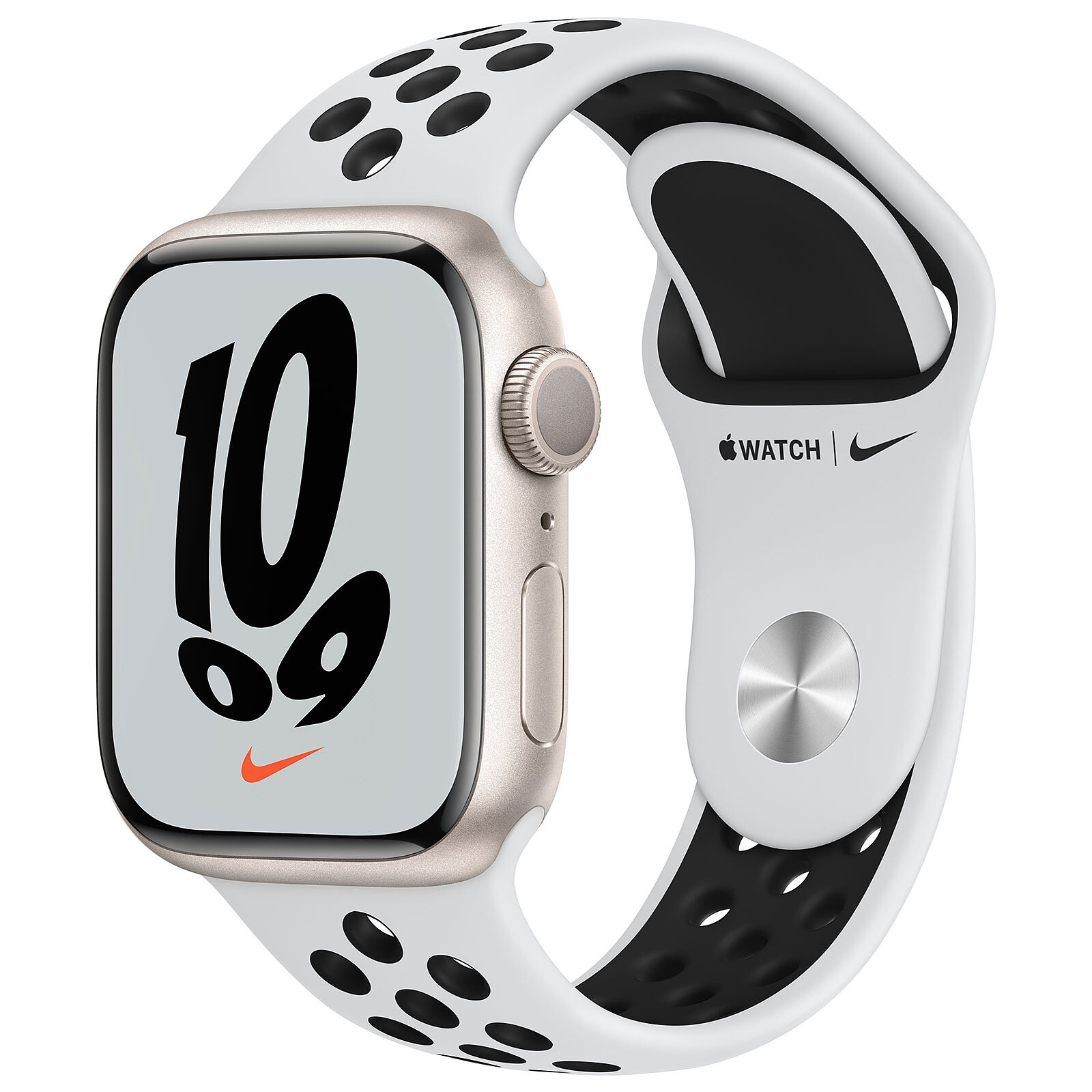 Apple Watch Nike Series 7 GPS Aluminum Stellar Light Sport Band 41 mm Smart watch LDLC Holy Moley