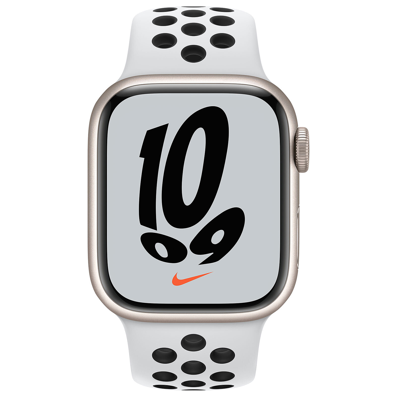 Apple Watch Nike Series 7 GPS Aluminium Lumière Stellaire Bracelet Sport 41  mm (MKN33FD/A) (Neuf, 1 an de garantie)] ⎪1er réseau de Revendeurs Agrées  Apple au Maroc