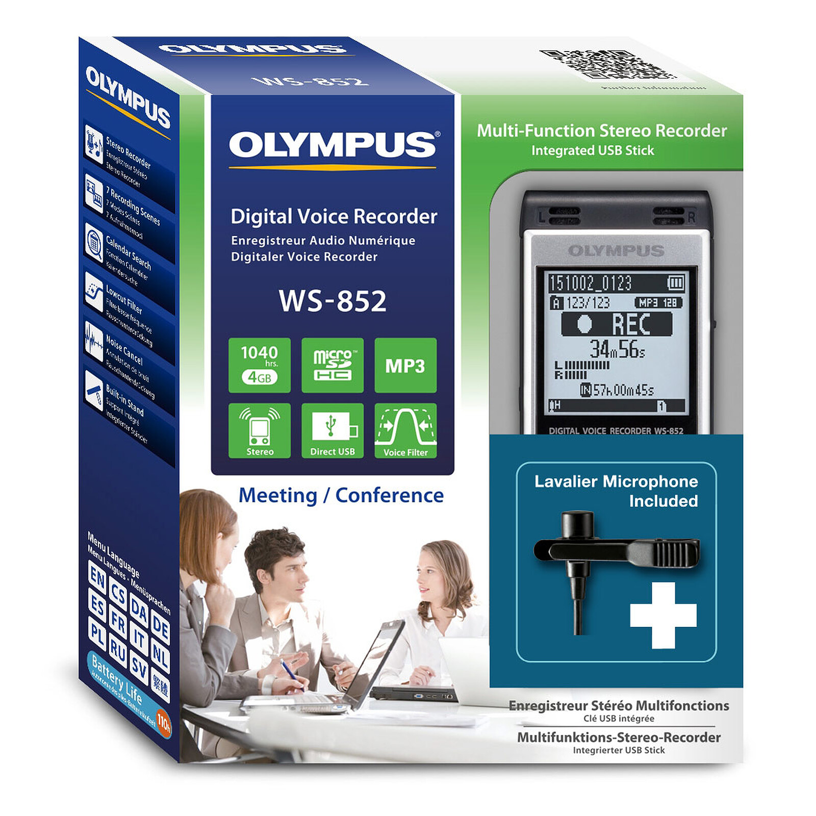 Olympus WS-852 Lavalier Kit - Voice recorder Olympus LDLC | Holy Moley