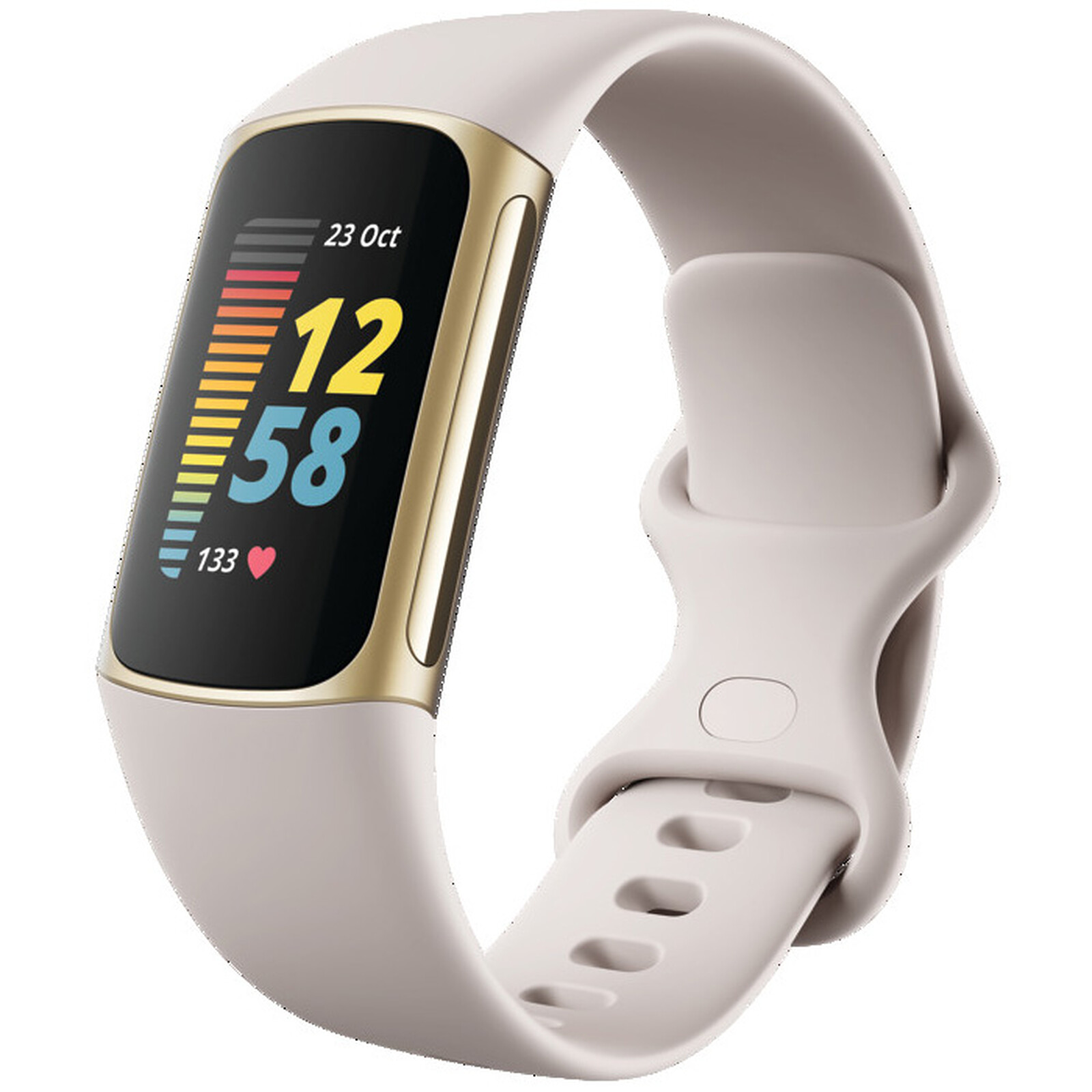 Fitbit Charge 5 Blanc Lunaire/Or Pâle - Bracelet connecté - Garantie 3 ...