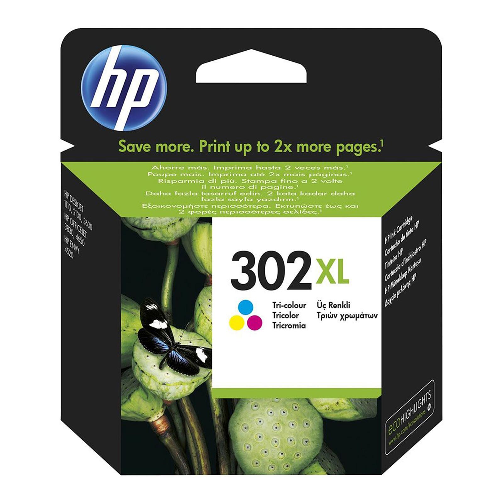 Cartouche d'encre reconditionnée compatible HP 302XL noire (20 ml) et  couleurs (18 ml)