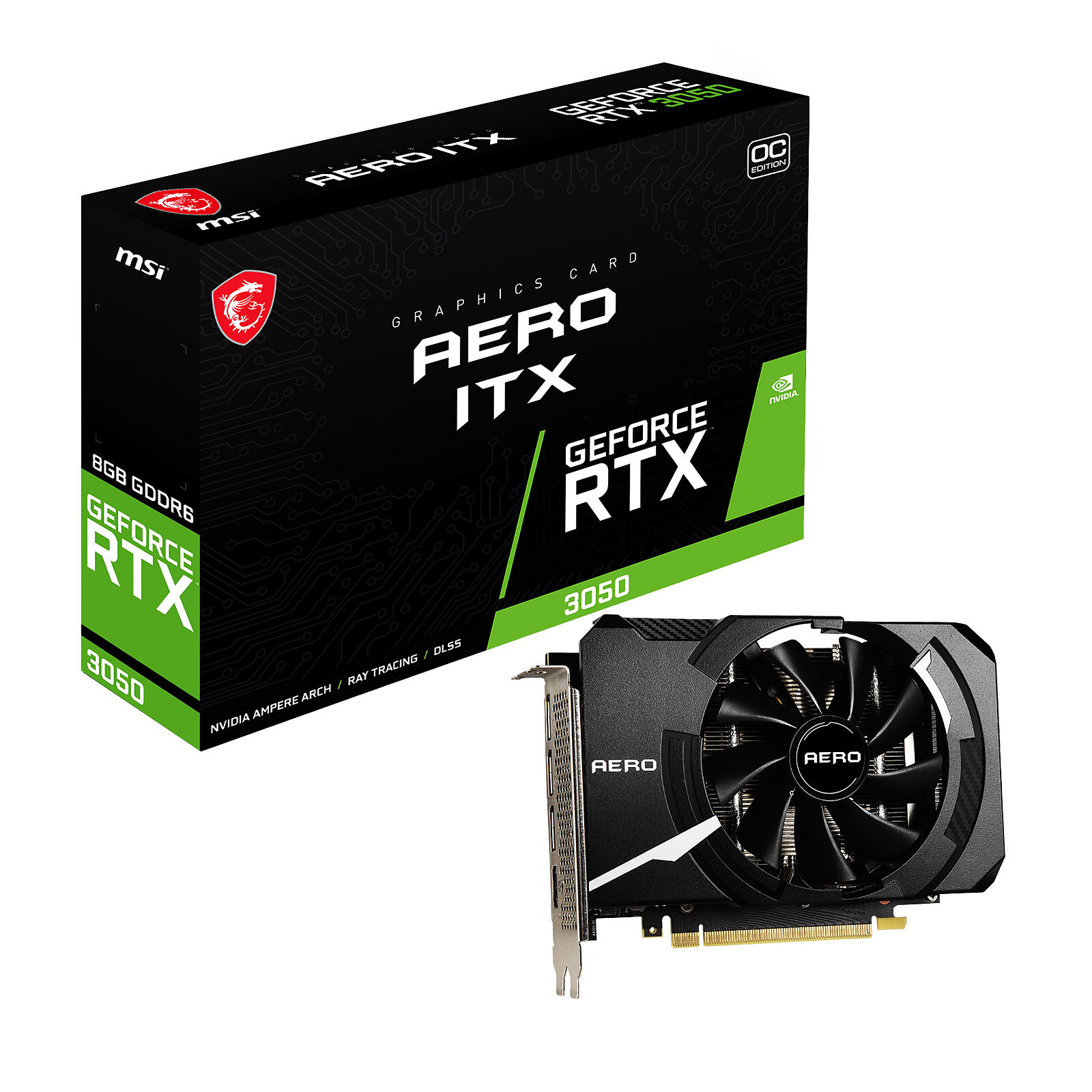 MSI GeForce RTX 3050 AERO ITX 8G OC - Graphics card - LDLC 3-year