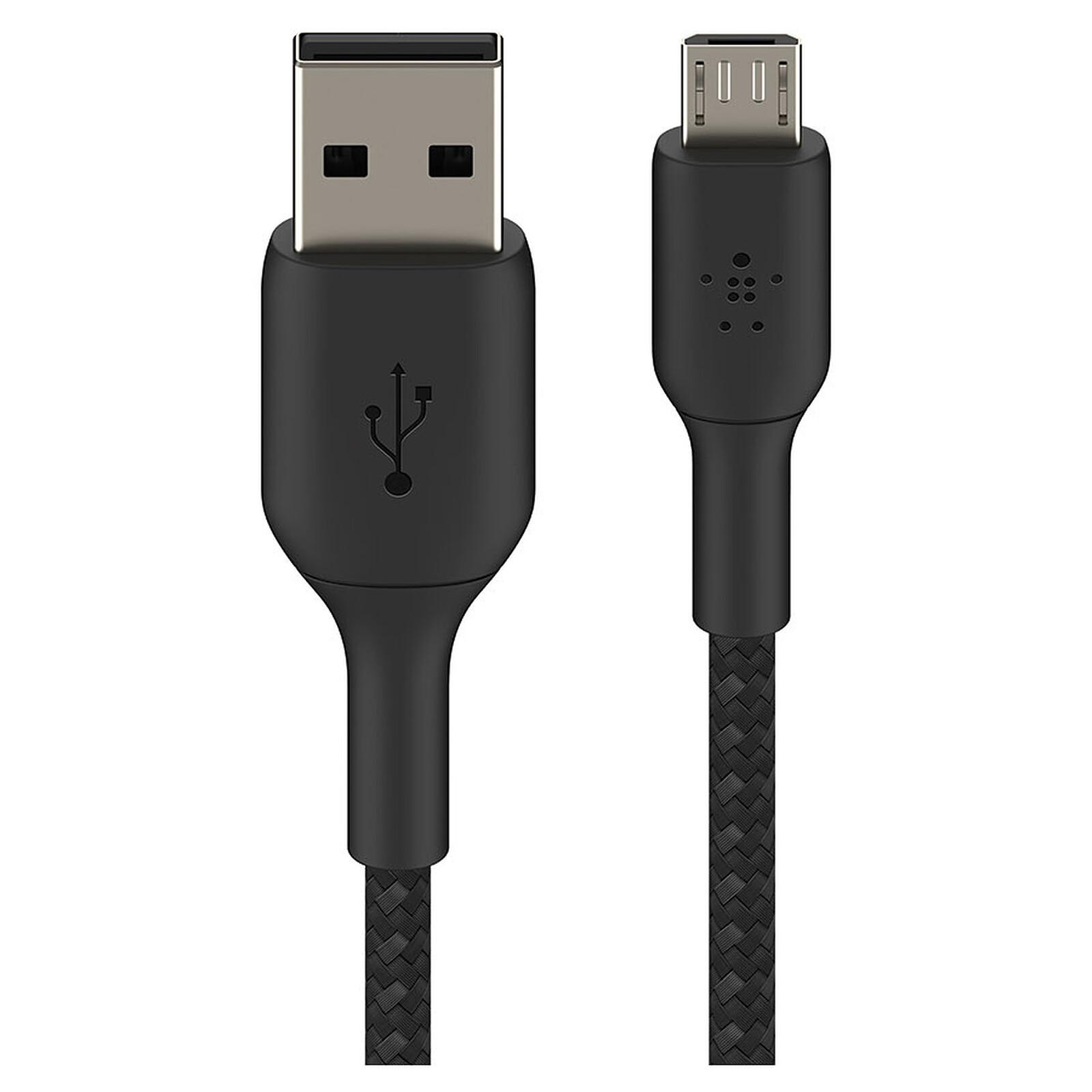 Câble USB vers Micro-USB 18W Nylon Tressé 1m Charge et Synchro Belkin noir 