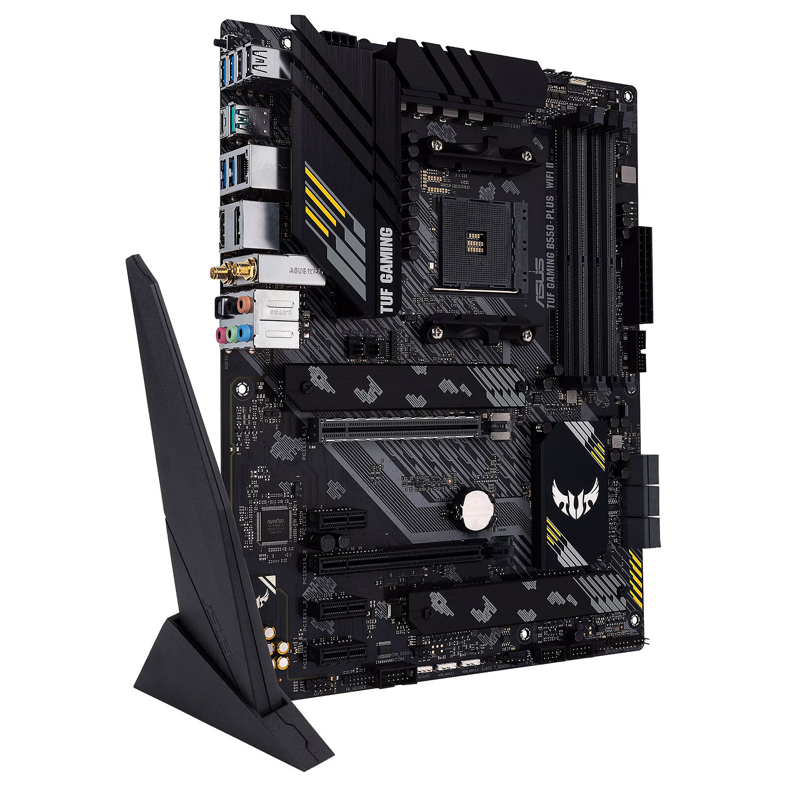 ASUS TUF GAMING B450-PLUS, Scheda Madre ATX AMD B450 Con PCIe 4.0, Doppio M.2, 10 Fasi DrMOS, 2.5Gb LAN, HDMI, DP, USB 3.2 Gen 2 E Aura Sync RGB