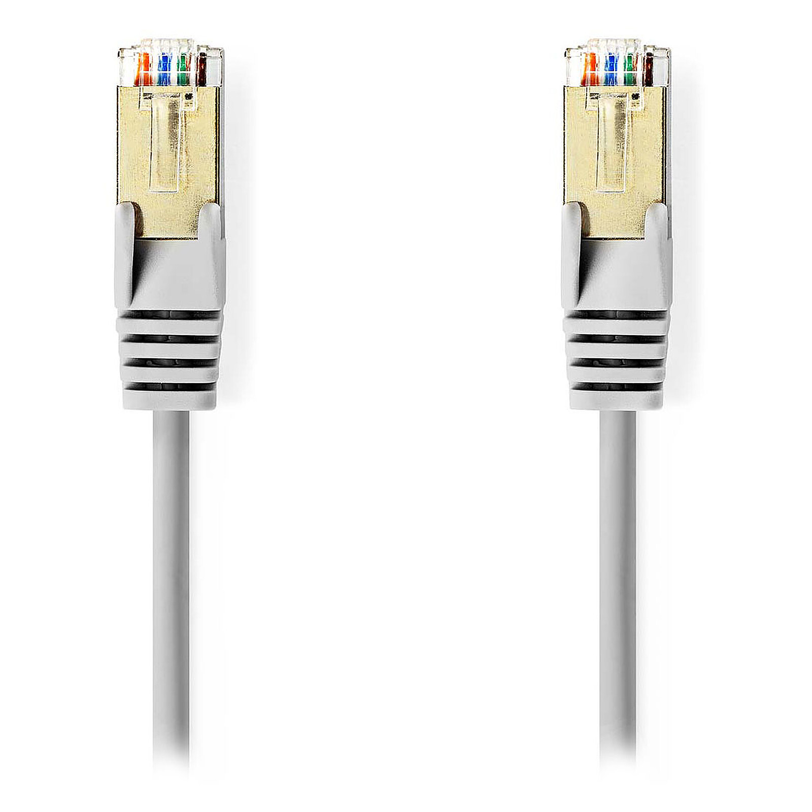 Câble connection RJ45 mâle/mâle gris 8 fils 1,00 m data video cord FTP Ethernet