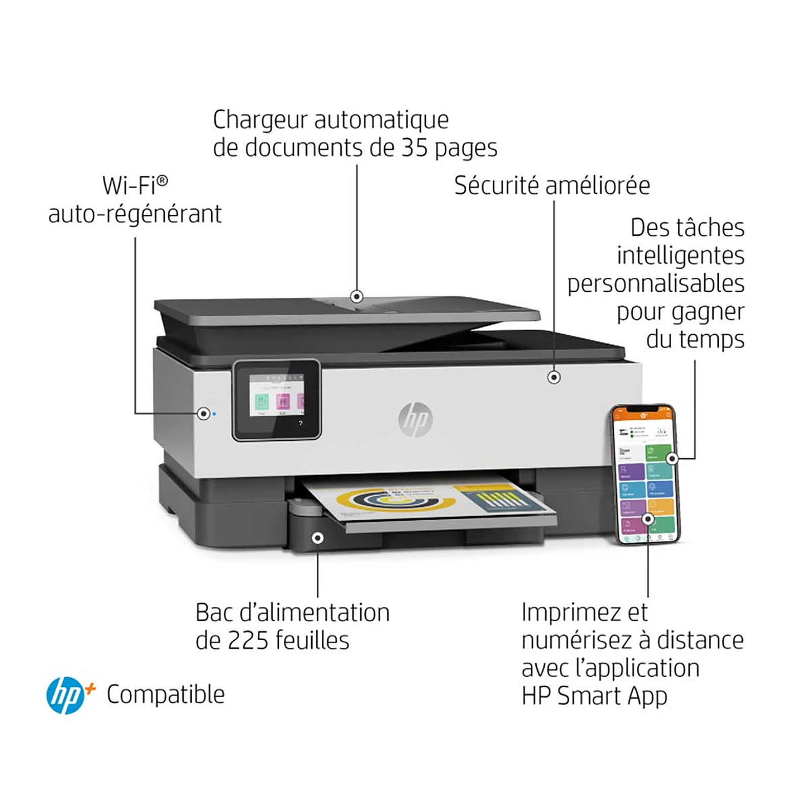 HP OfficeJet Pro Imprimante Tout-en-un 9014e, Couleur, Imprimante