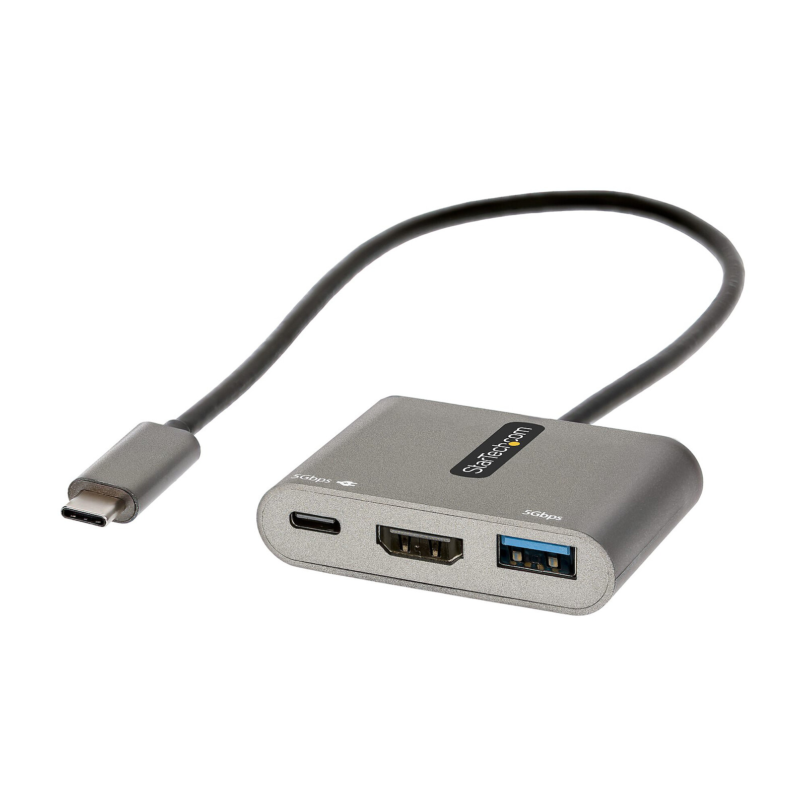 Ritual brumoso acero Hub USB-C a HDMI 4K 60Hz de StarTech.com + 2 puertos USB (1 x USB tipo A +  1 x USB tipo C) con Power Delivery de 100W - Hub USB StarTech.com en LDLC