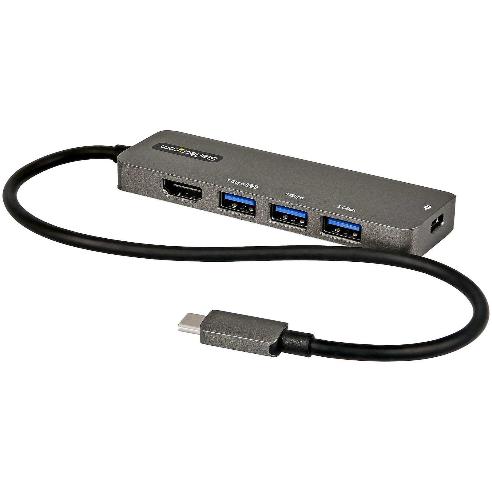 StarTech.com Adaptateur multiport USB-C vers HDMI 4K 60 Hz, Hub 4 ports USB  3.0 et Power Delivery 100W (DKT30CHPD3) - Achat Station d'accueil PC  portable StarTech.com pour professionnels sur