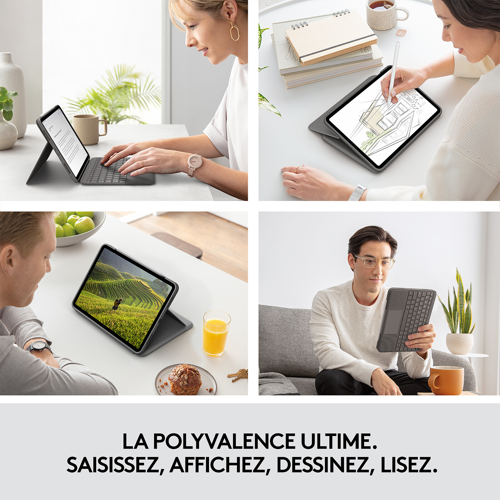 Logitech Combo Touch (iPad Air 4e/5e génération) - Etui tablette - Garantie  3 ans LDLC