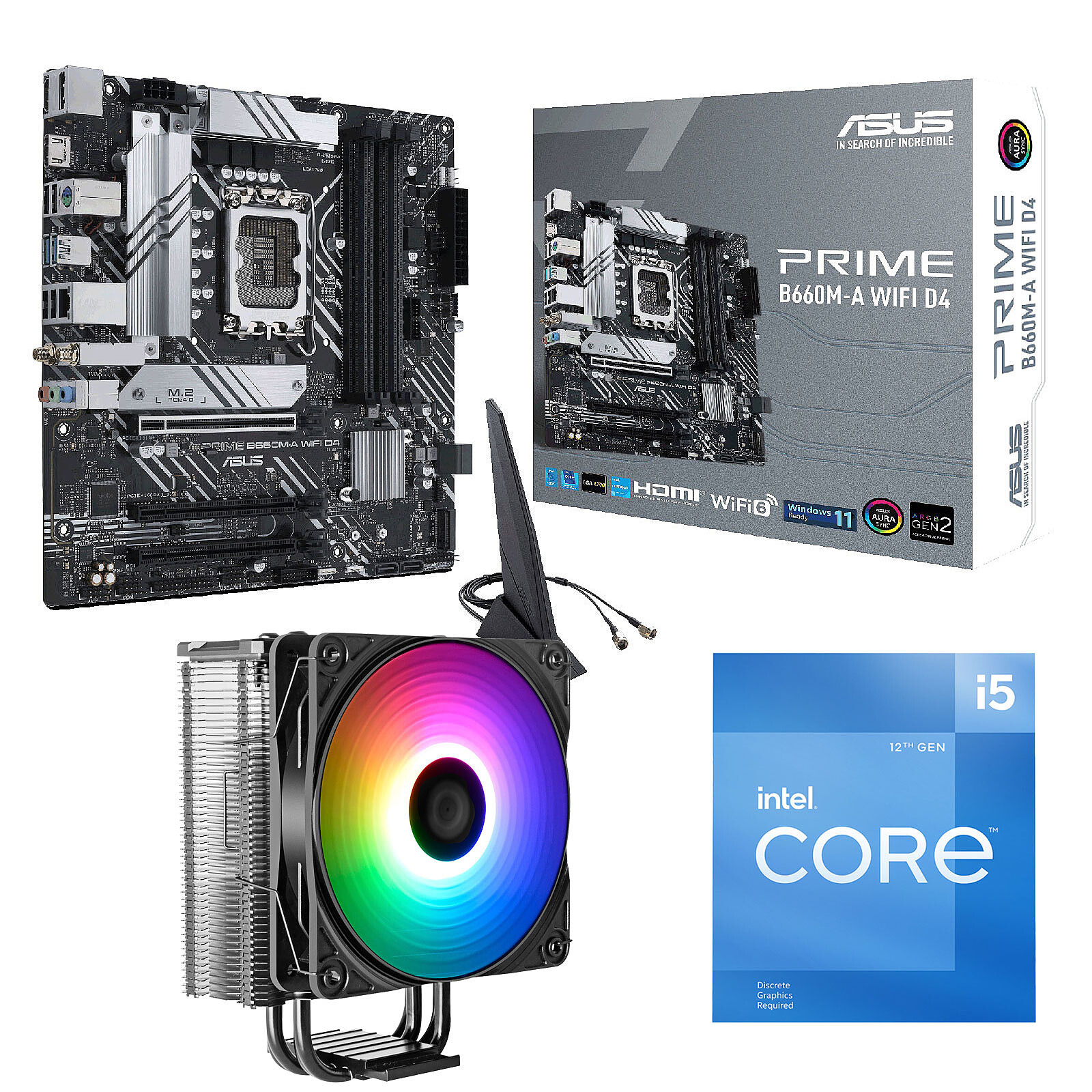 ASUS PRIME B660M-A WIFI D4 Intel Core i5-12400F PC Upgrade Bundle 