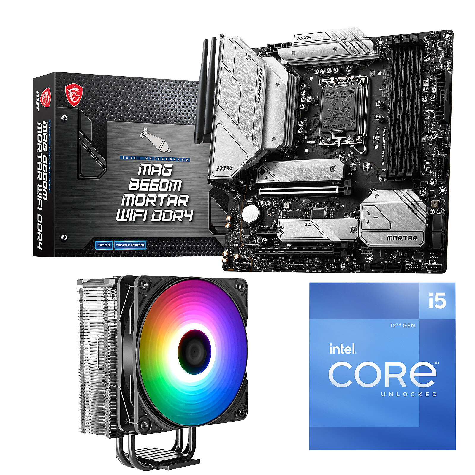 Intel Core i5-12600K MSI MAG B660M MORTAR WIFI DDR4 PC Upgrade