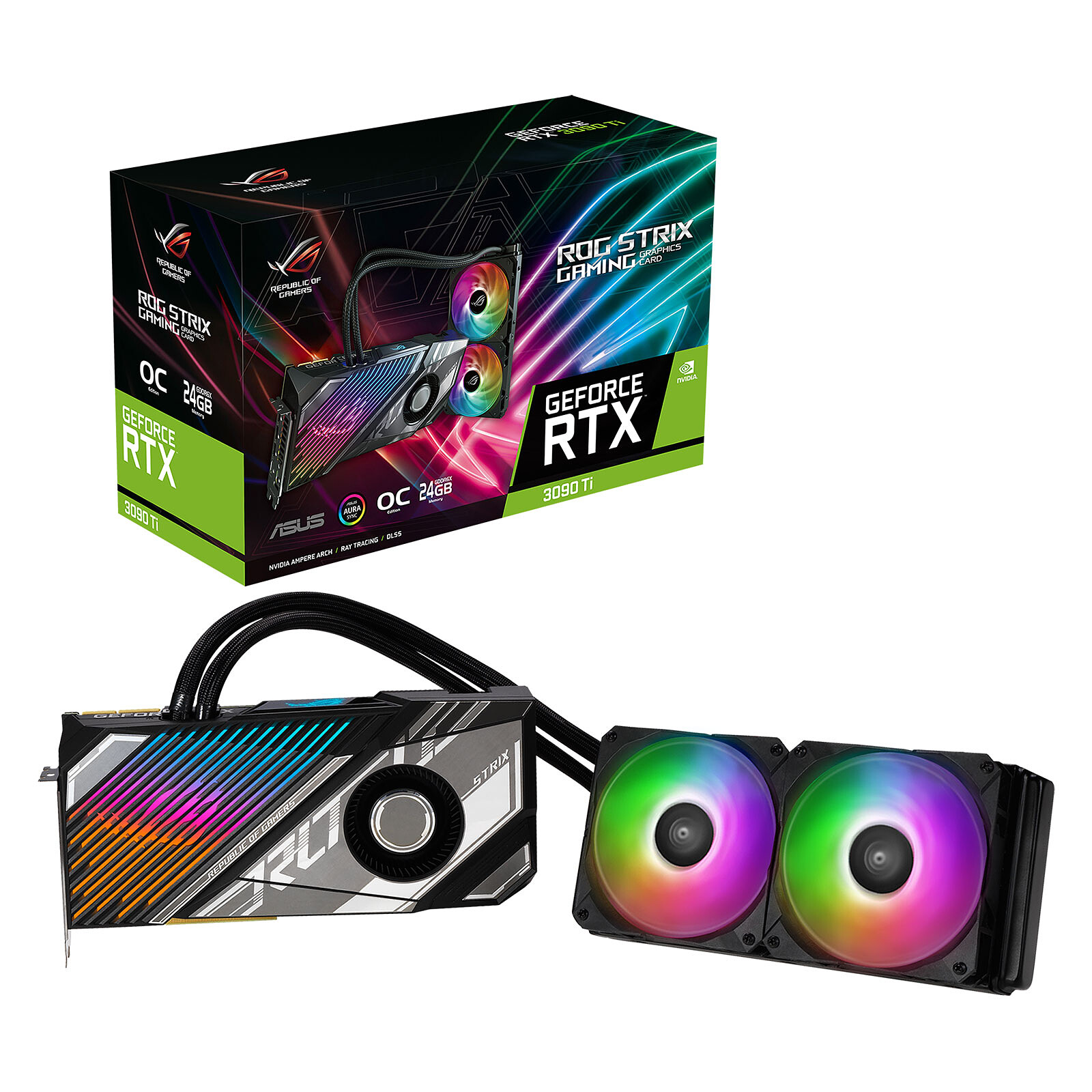 Asus Rog Strix Lc Geforce Rtx 3090 Ti Oc Edition O24g Gaming Carte Graphique Ldlc Muséericorde 7665