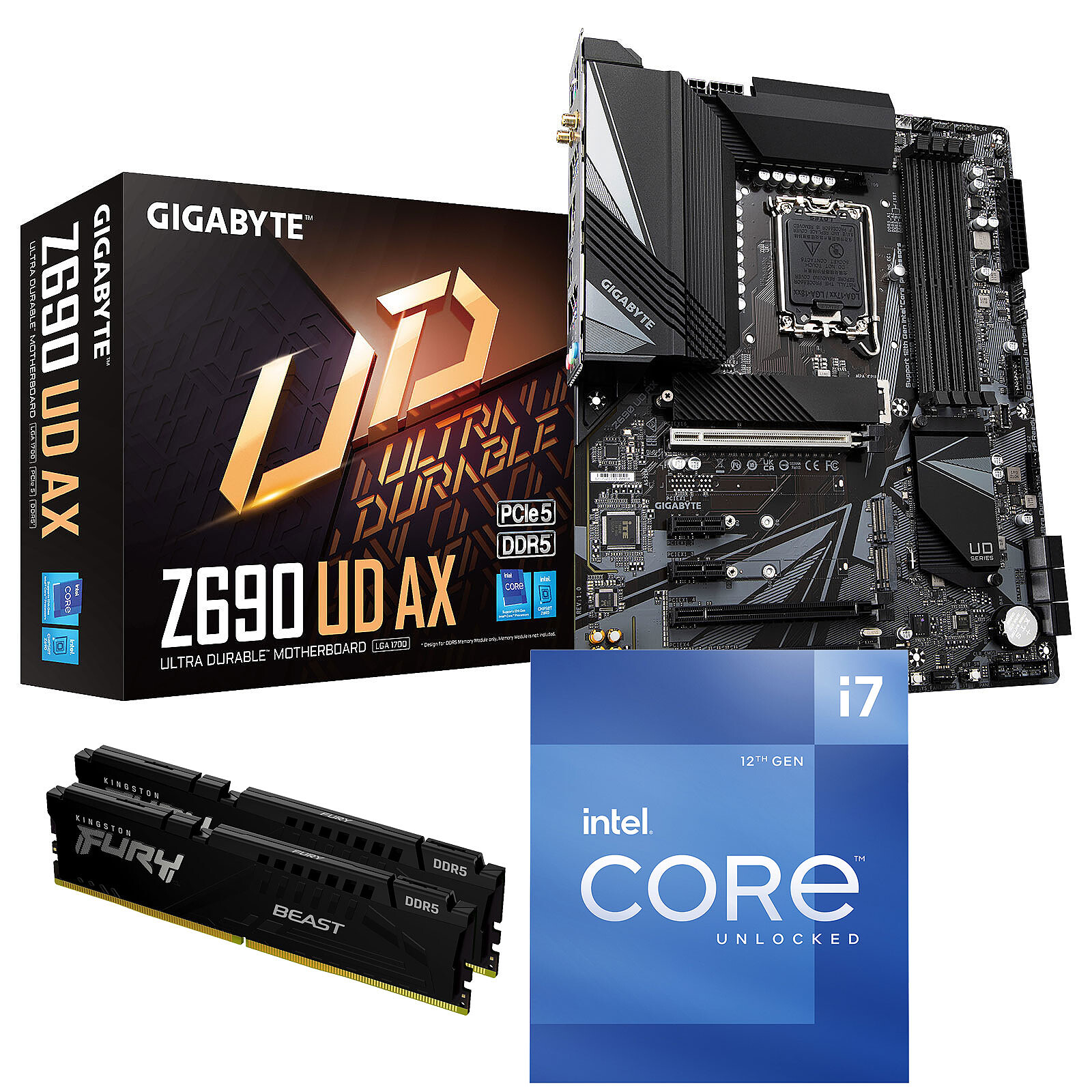 Intel Core i7 12700K - Asus Z690 - RAM 32 Go DDR5 - Kit upgrade PC