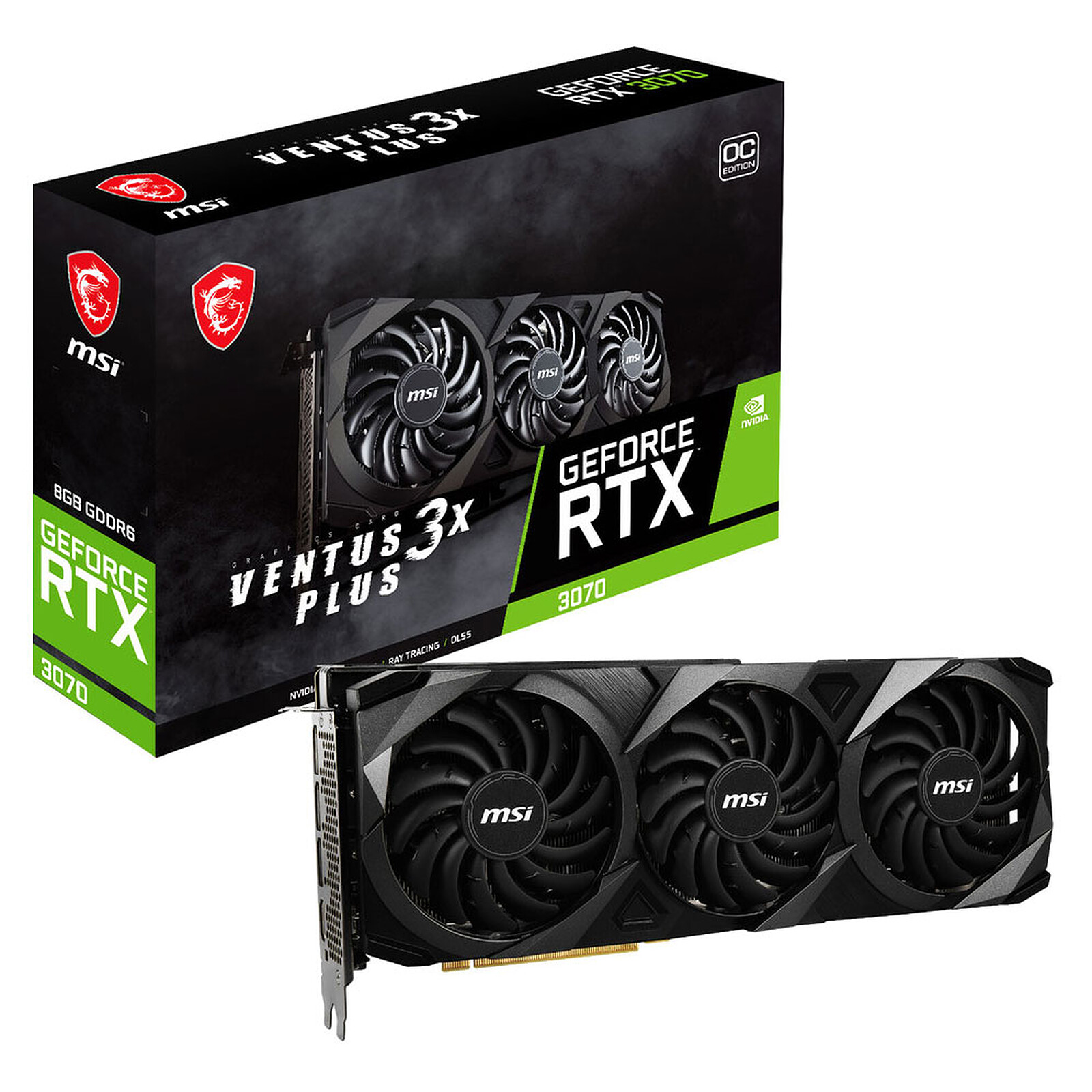 MSI GeForce RTX 3070 VENTUS 3X PLUS 8G OC LHR - Graphics card MSI