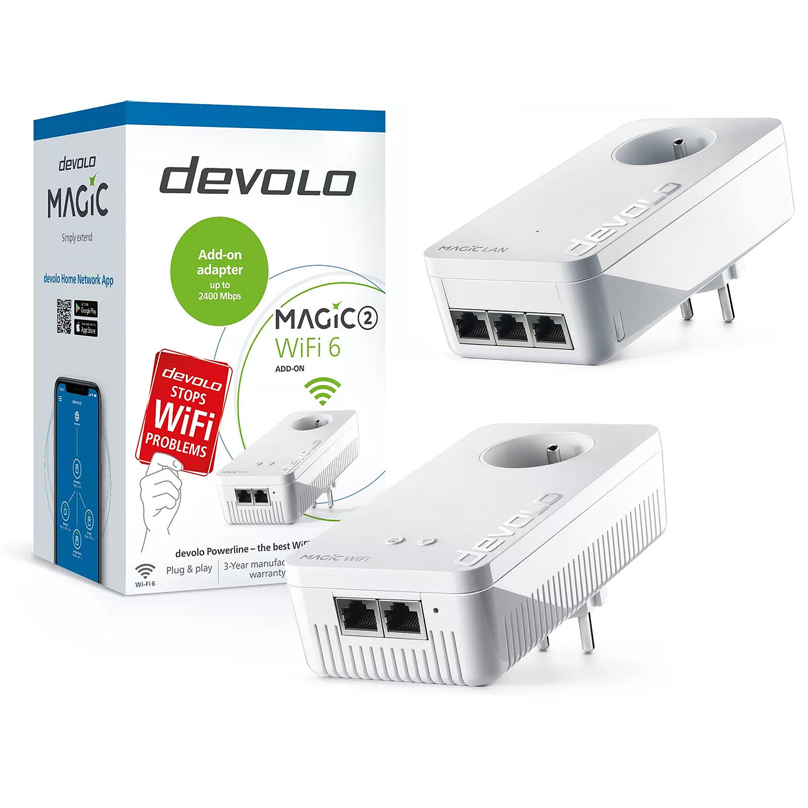 devolo Magic 2 Wi-Fi 6 + devolo Magic 2 LAN Triple - CPL - LDLC
