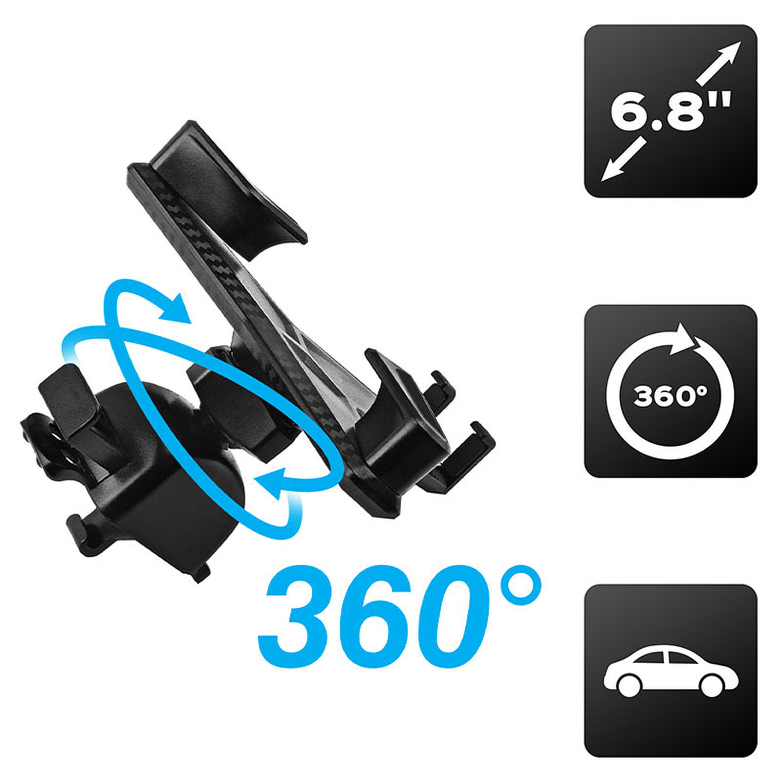 Akashi Support Voiture 360° pour Smartphone - Support voiture - Garantie 3  ans LDLC