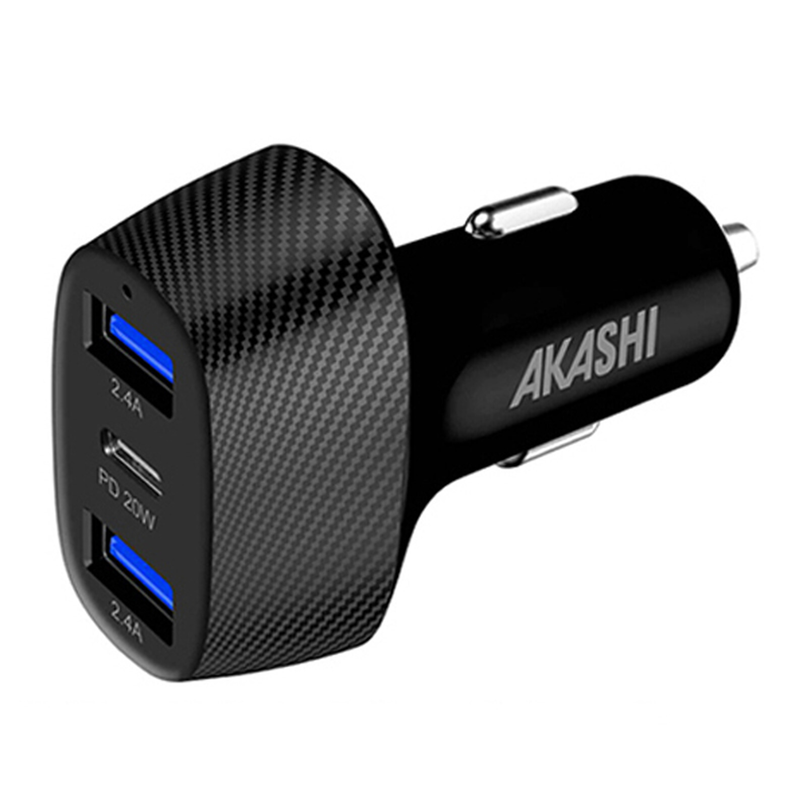 Akashi Turbo Chargeur Allume Cigare USB-C 37W + 2x USB-A